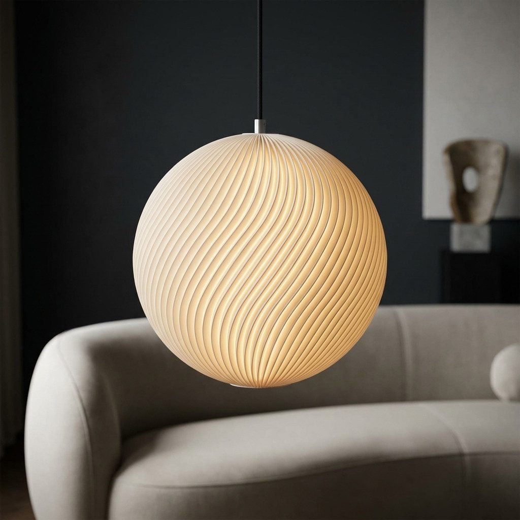 Roomberry Lampenschirm Onda Lampenschirm — Pendelleuchte Kugel, Designer Lampenschirm – Bild 4 von 5