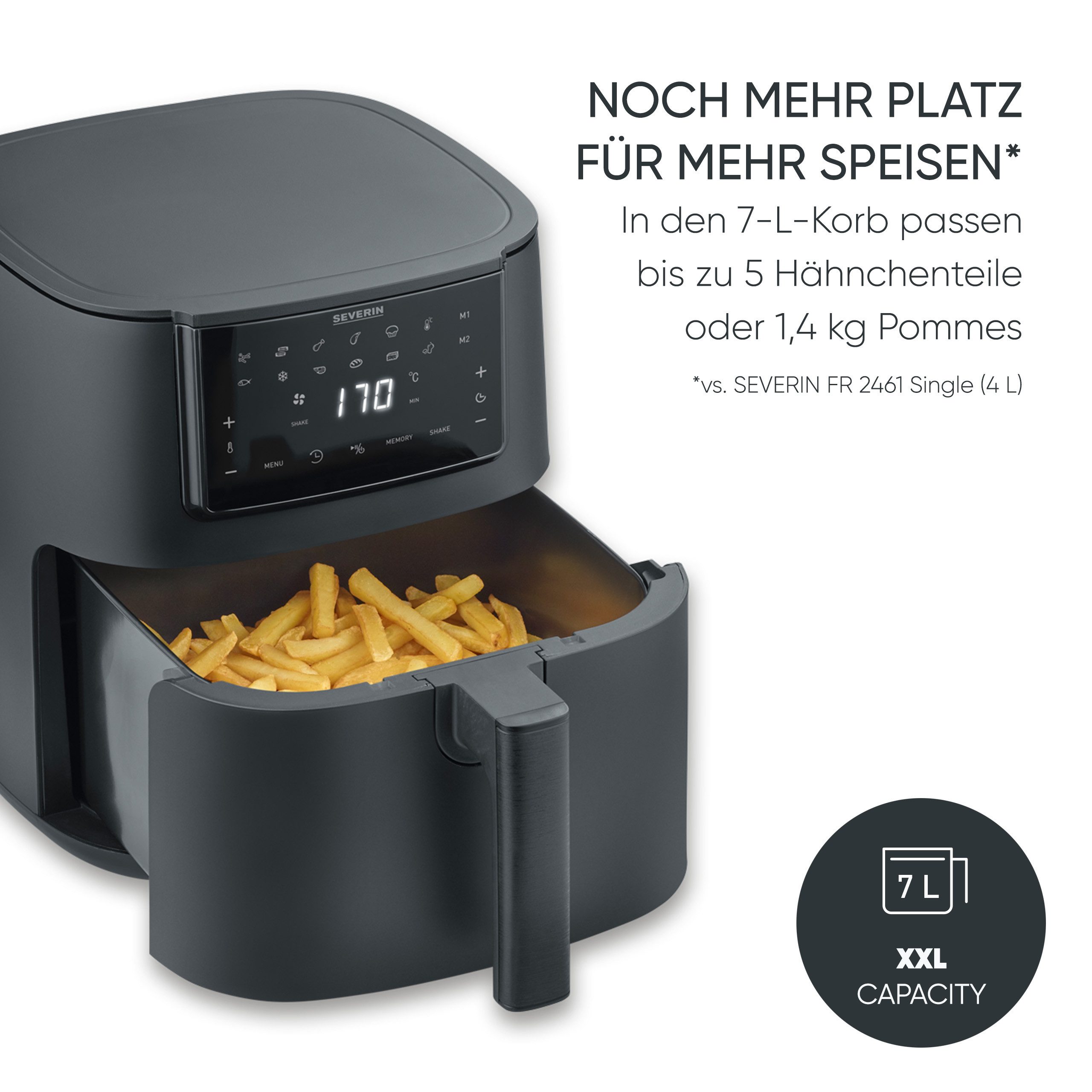 Severin Heißluftfritteuse FR 2462 7 l "Single XXL", 1700 W