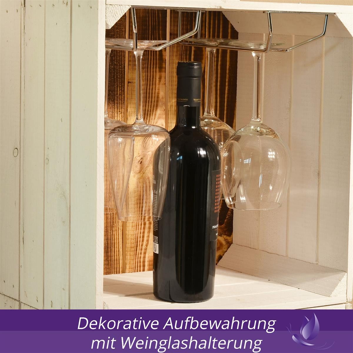 CHICCIE Weinregal Weinregal Wino Set aus Holz - Greta Geflammt Komboset Wan günstig online kaufen