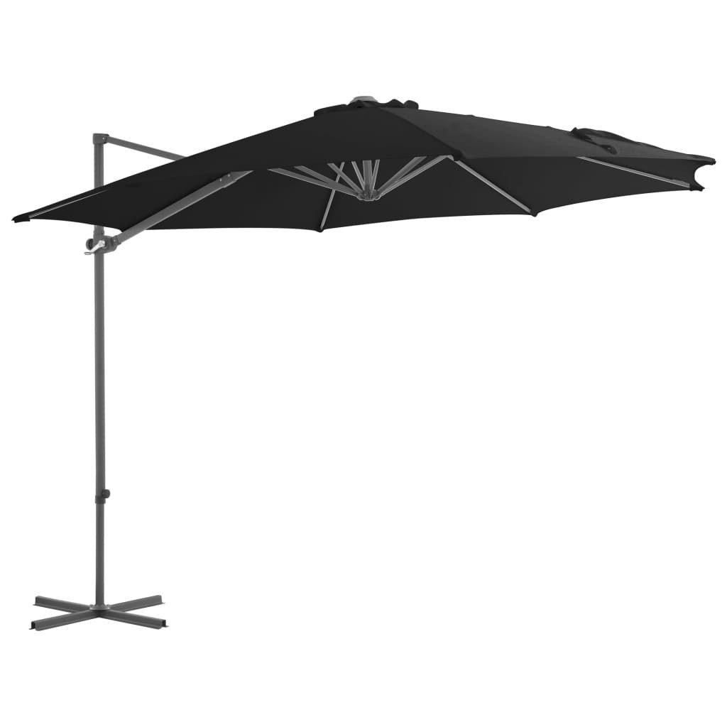 Sonnensegel Ampelschirm mit Stahl-Mast 300 cm Schwarz