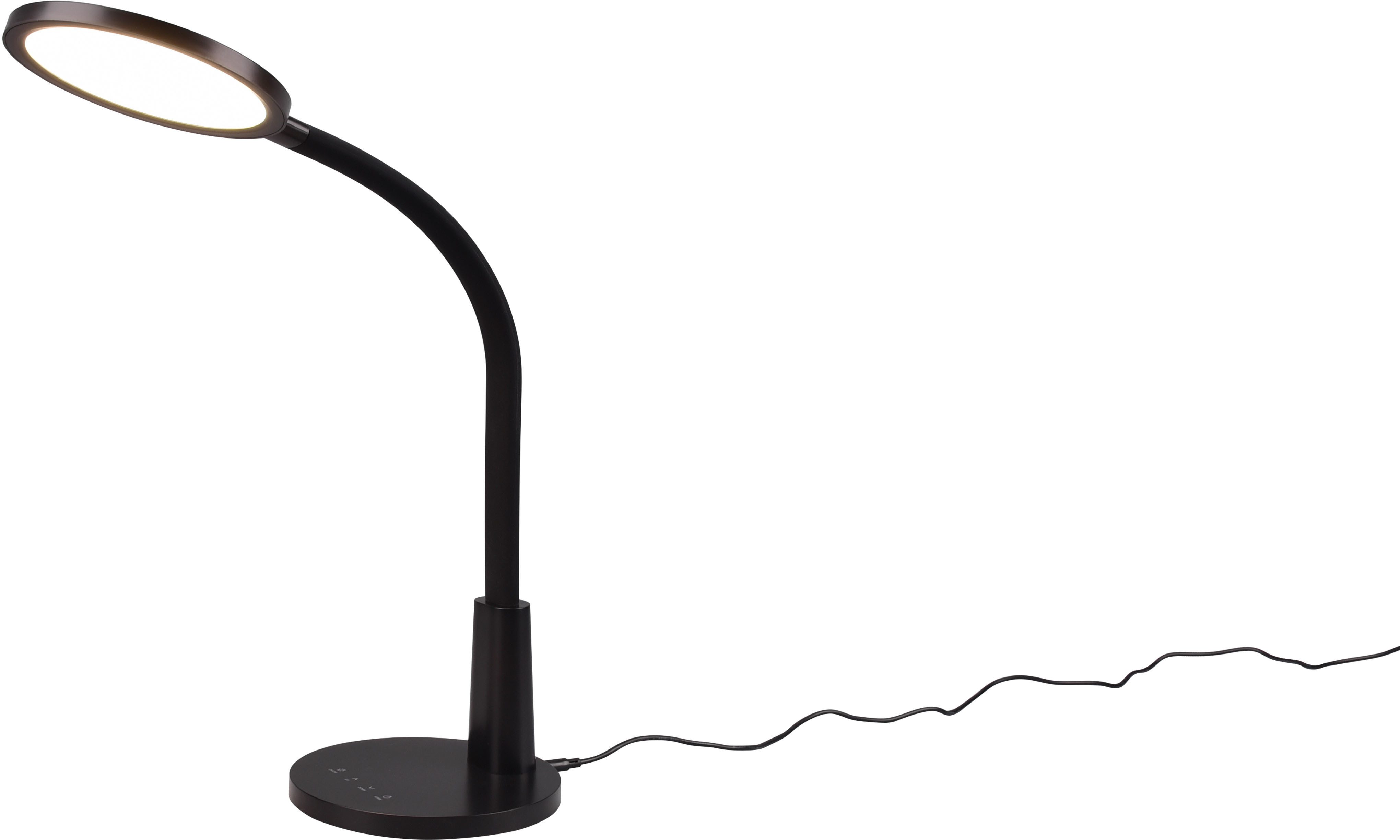 Reality Leuchten LED Tischleuchte SALLY, Schreibtischleuchte mit Flex-Arm, LED kaltweiß 4000K, 830 Lumen, Timerfunktion, LED fest integriert, Kaltweiß, 5-Stufen-Dimmer, Touch-Steuerung, 45-Minuten Timerfunktion, flexibel
