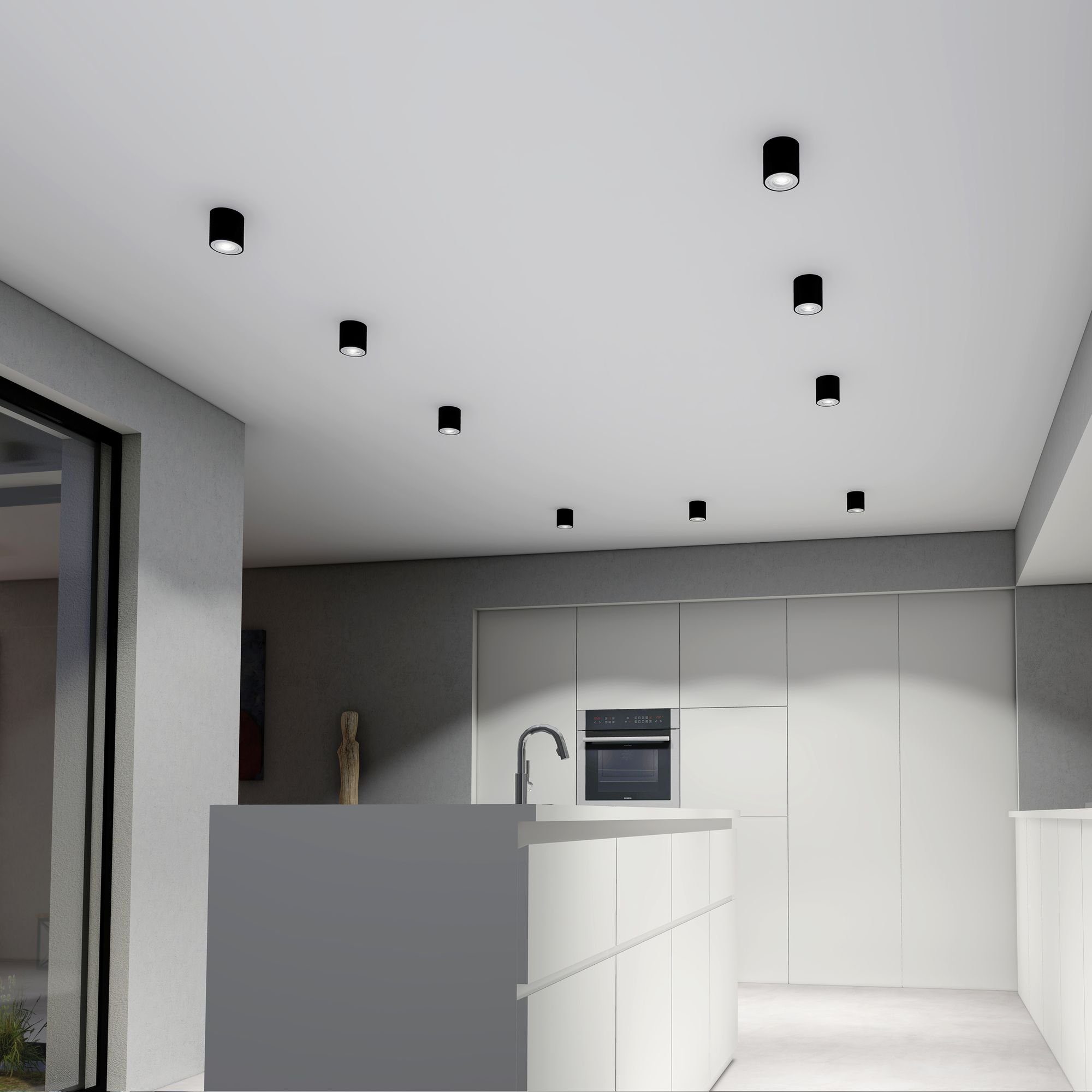 Leuchtmittel CORI Aufbauleuchte schwarz schwenkbar Aufbaustrahler LED linovum inklusive, mit Leuchtmittel 6W, in inklusive LED gebuerstet GU10