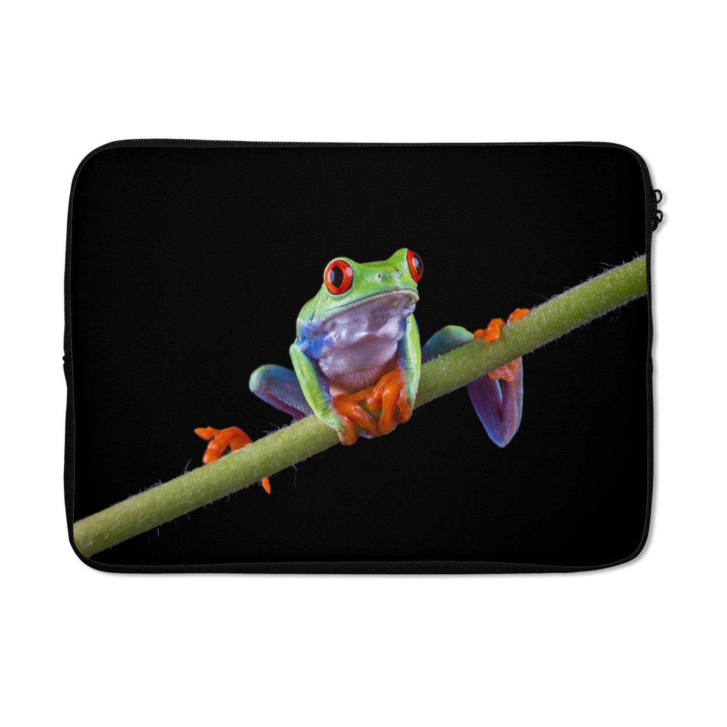 Laptop-Hülle Frosch - Bambus - Schwarz
