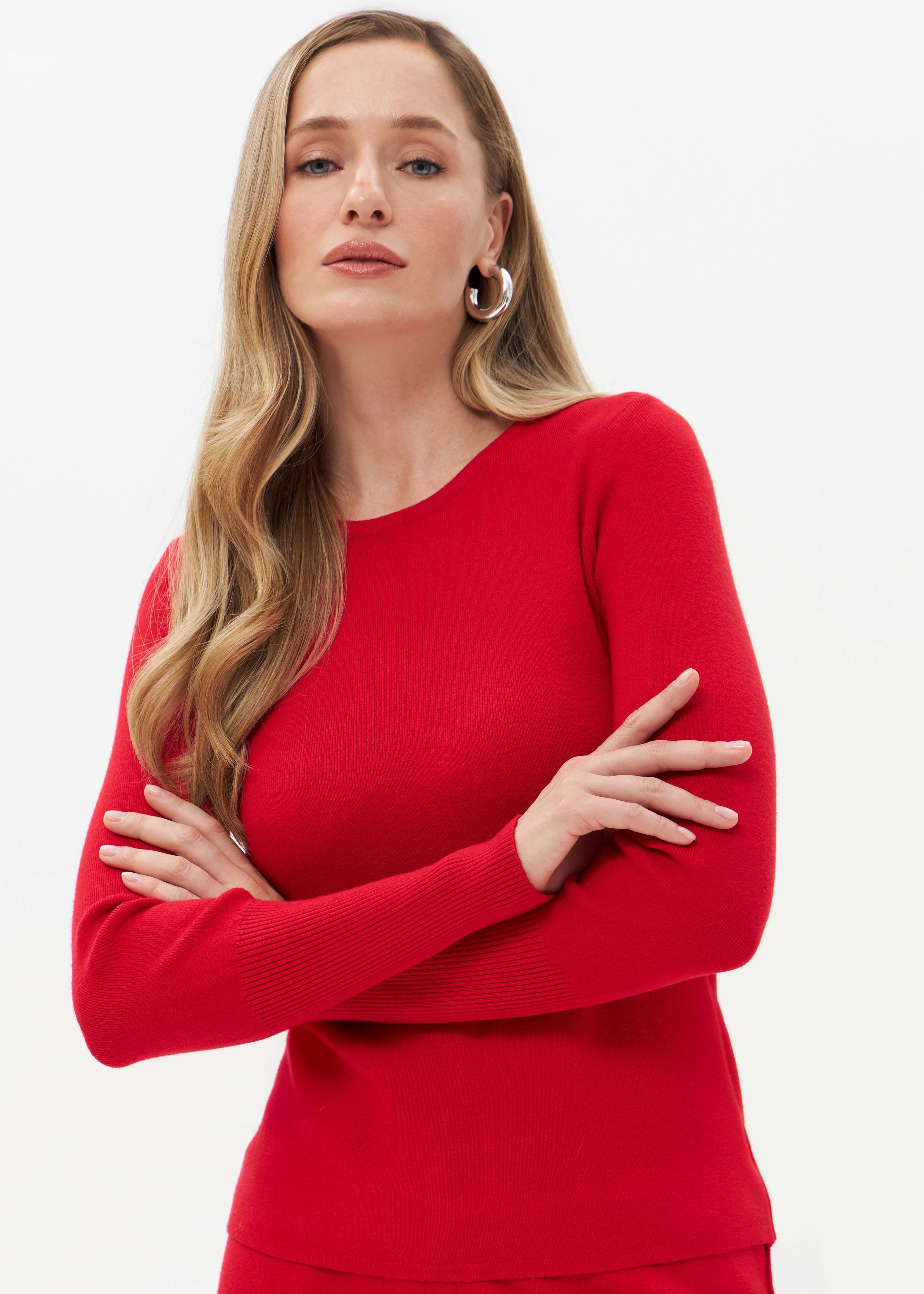 Passioni Strickpullover mit Rundhalsausschnitt
