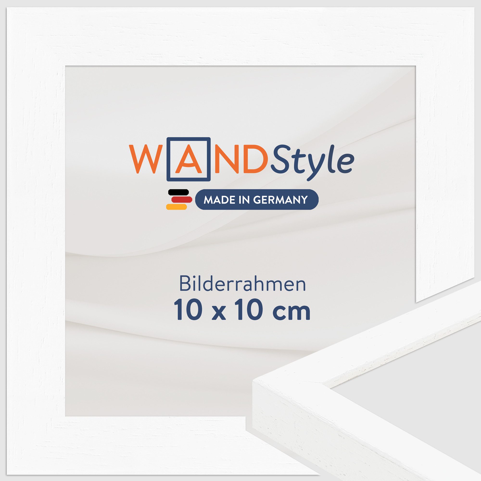 WANDStyle Bilderrahmen H950, Weiß gemasert, aus Massivholz im Stil Modern