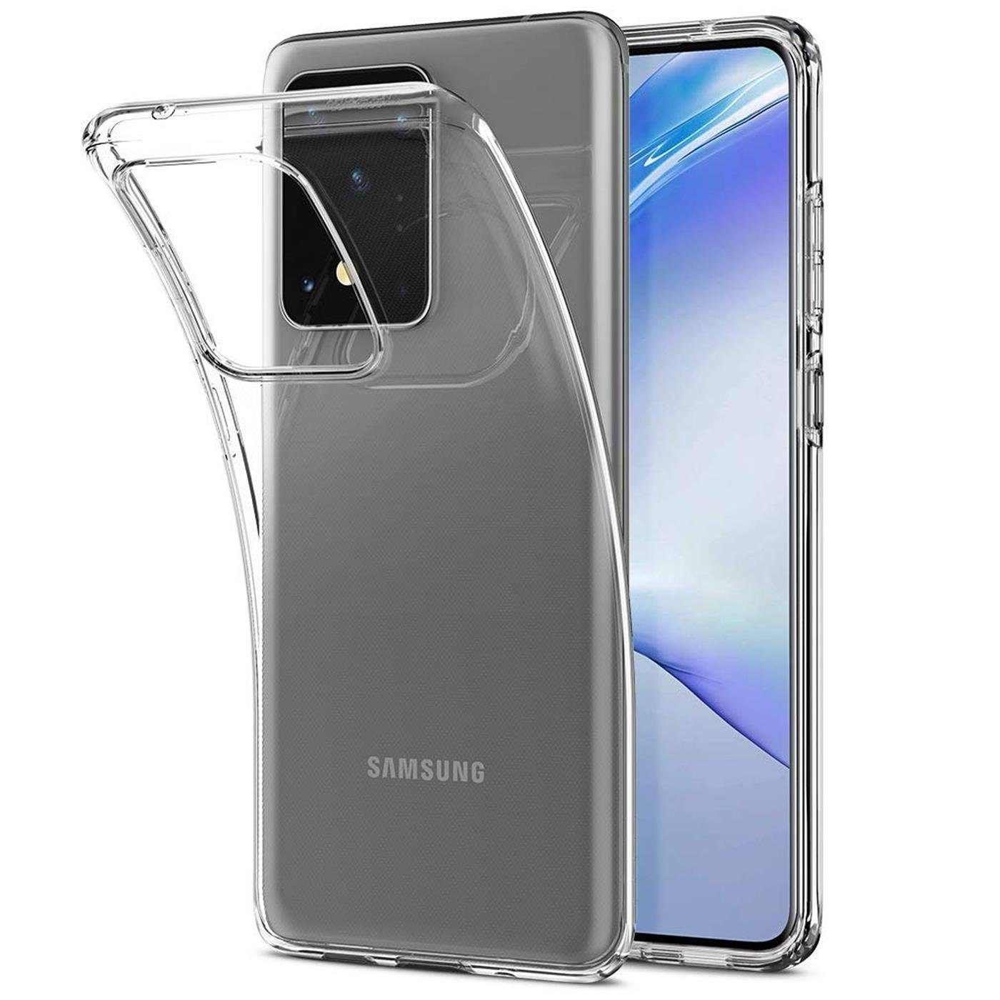 CoolGadget Handyhülle Silikon Handy Hülle Slim für Samsung Galaxy S20 Ultra 6,9 Zoll, dünne TPU Schutzhülle Case in transparent / durchsichtig