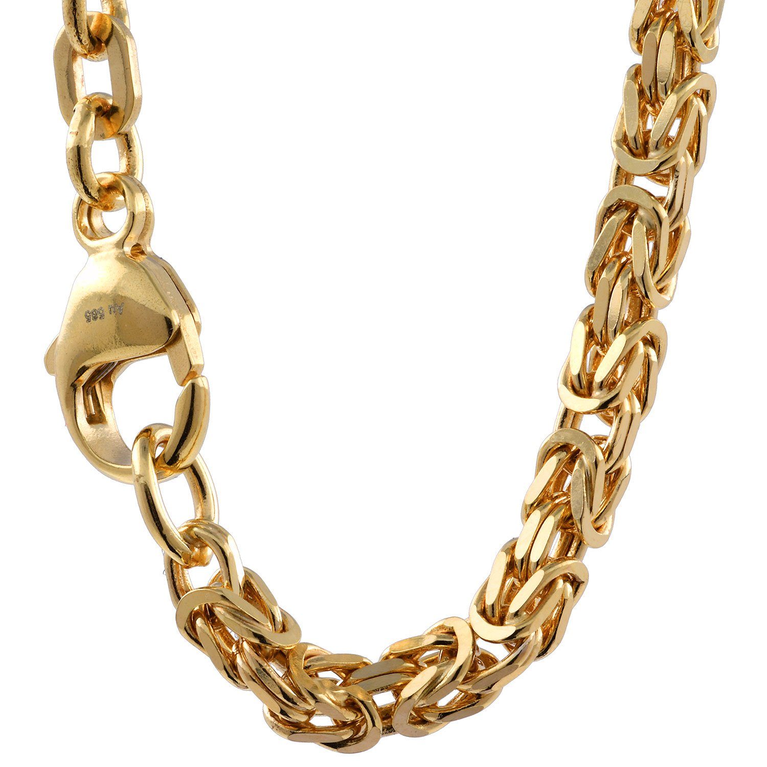 HOPLO Königskette 2,8 mm 55 cm 585 - 14 Karat Gold Halskette Königskette  massiv Gold hochwertige Goldkette 30 g (inkl. Schmuckbox), Made in Germany