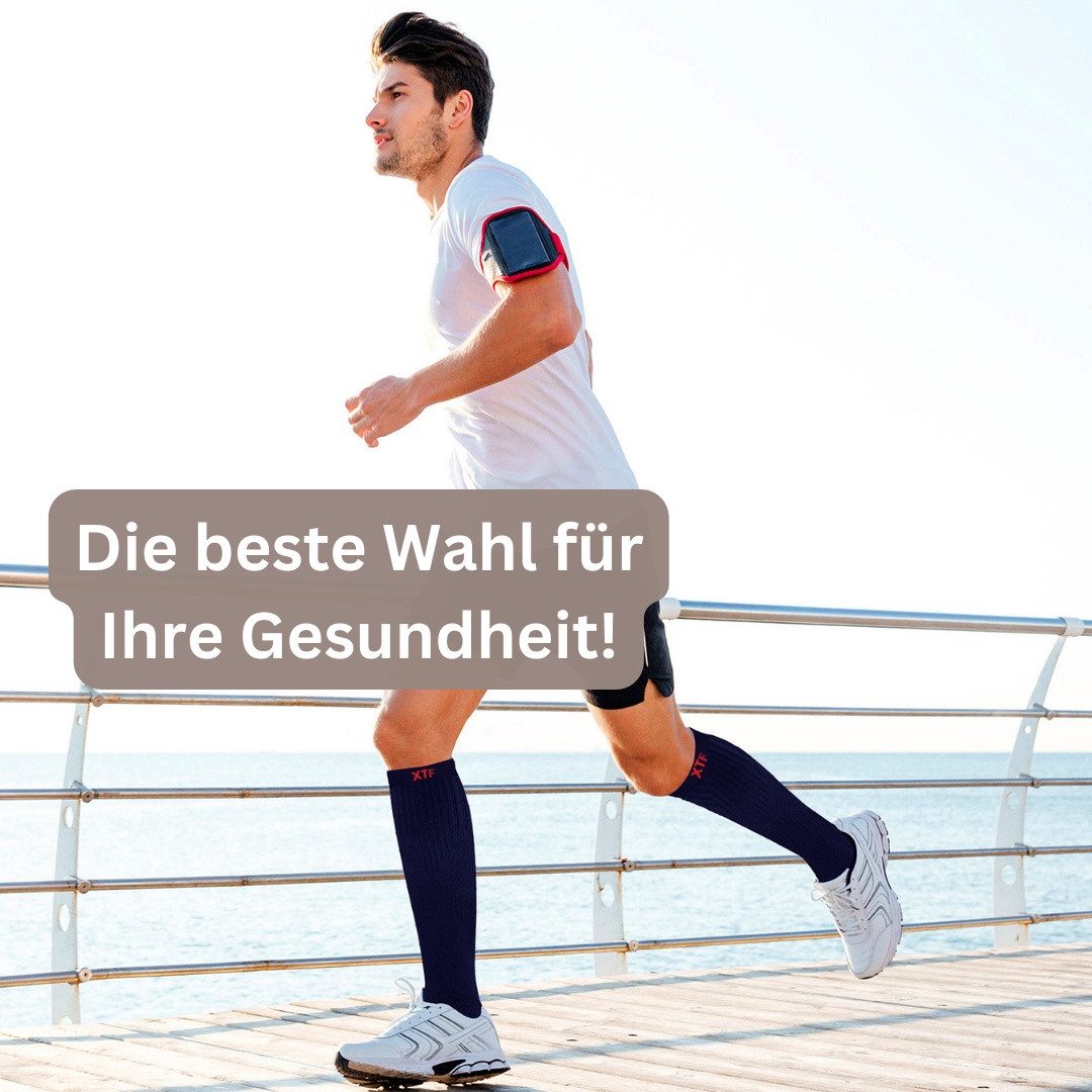 Medosan Kompressionsstrümpfe stützende Kniestrümpfe, dunkelblau optimale Leistung im Profi- und Freizeitsport