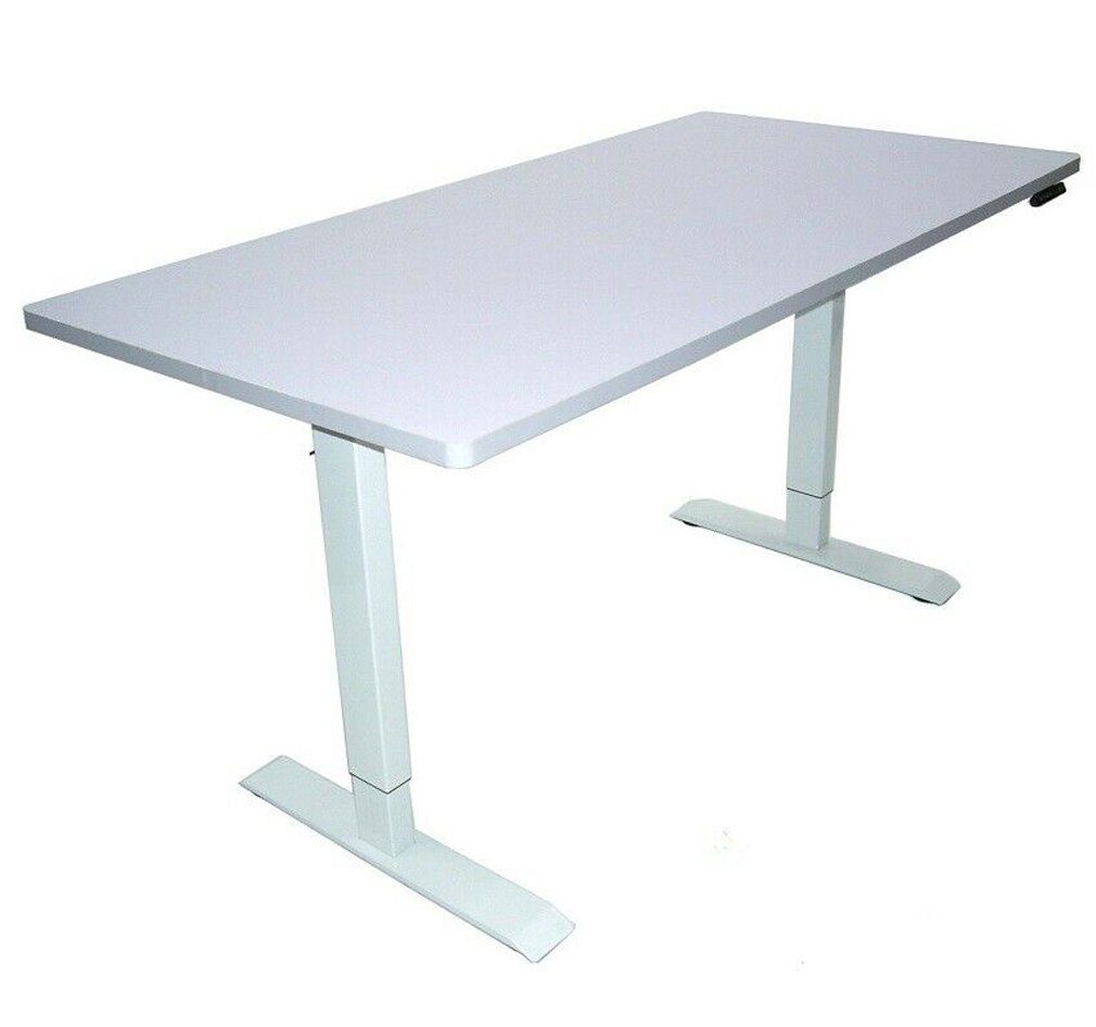 (2-St) Elektrisch weiß höhenverstellbar Tisch 160x80 Schreibtisch 57001/02 Arbeitstisch Schreibtisch Apex