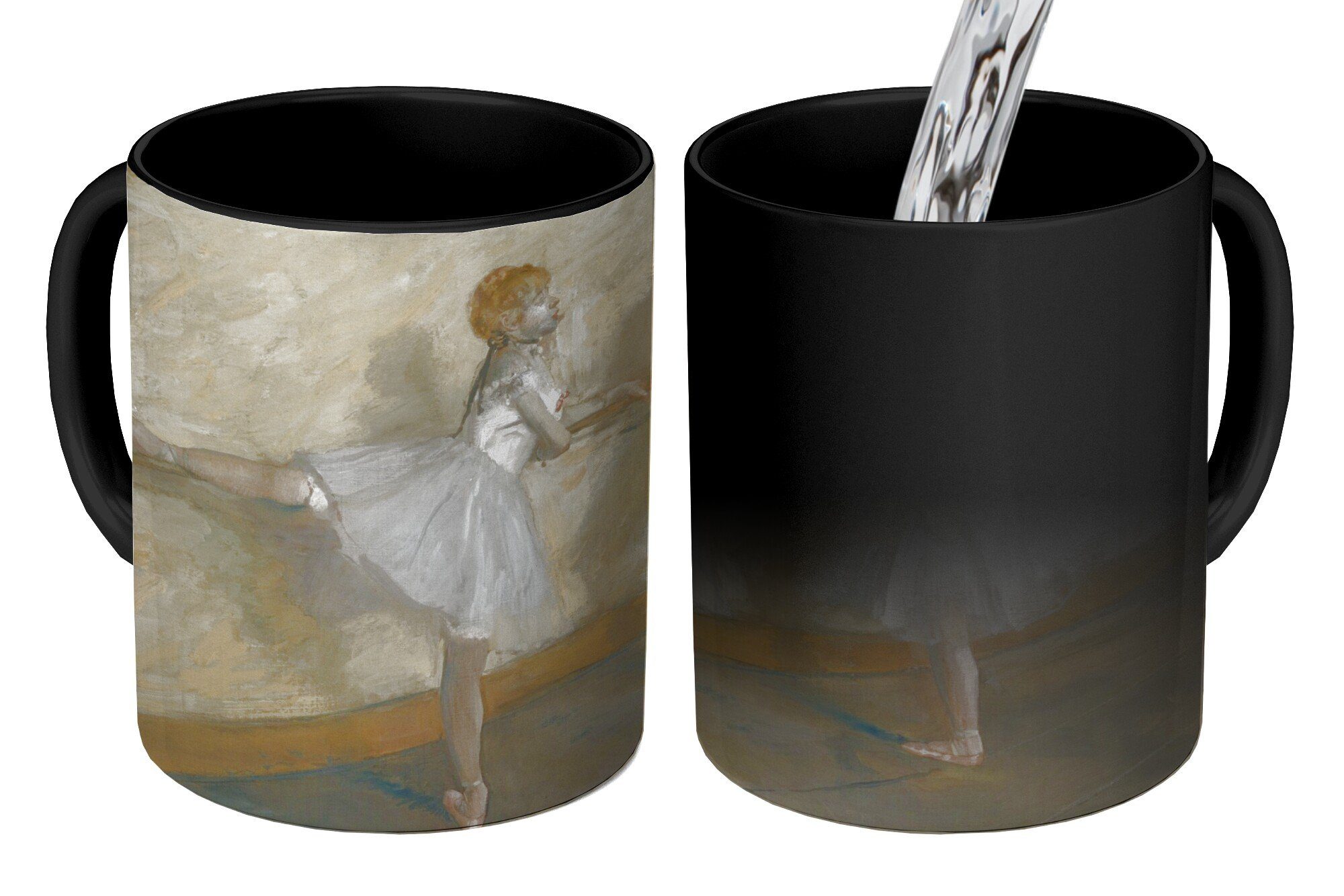 MuchoWow Tasse Tänzerinnen üben an der Barre - Gemälde von Edgar Degas, Keramik, Farbwechsel, Kaffeetassen, Teetasse, Zaubertasse, Geschenk | Tassen