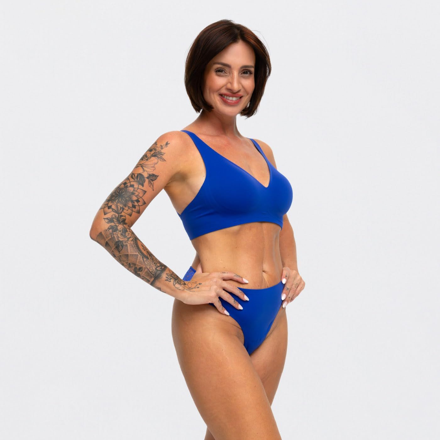 cfab (creamy fabrics) Tanga Tanga mit Spitze-Web Surf Blue-3XL