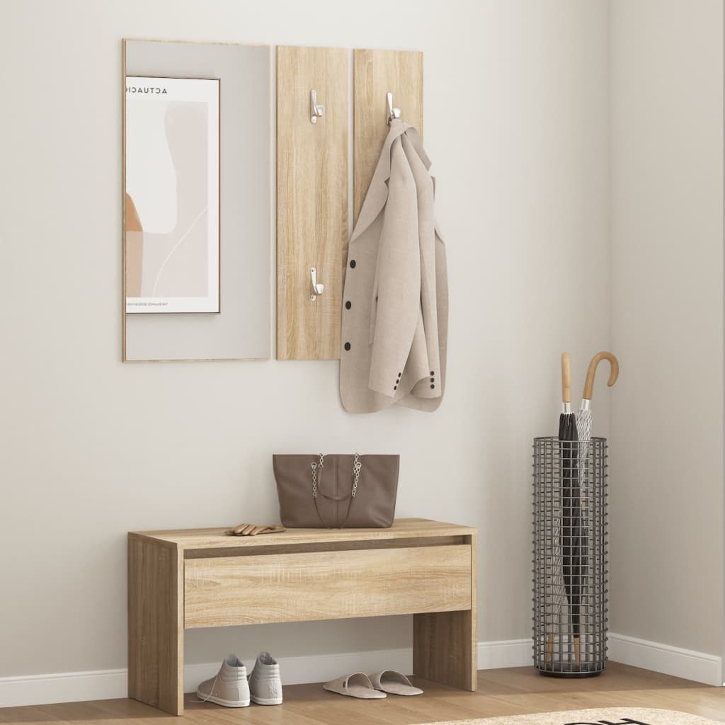 furnicato Garderoben-Set Sonoma-Eiche Holzwerkstoff, (1-St) günstig online kaufen
