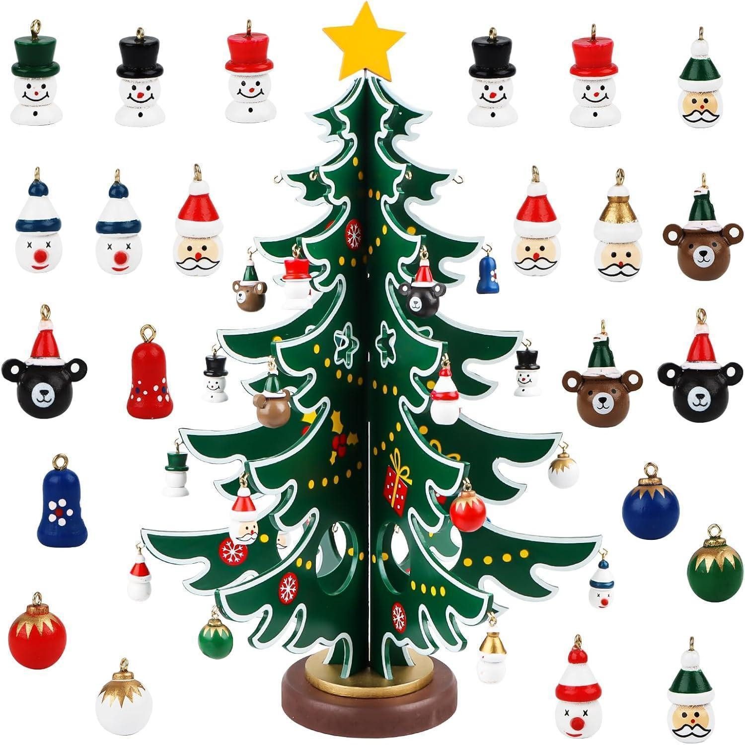 LuxusKollektion Spielzeug-Adventskalender Adventskalender 2024 mit Hölzernen Weihnachtsbaum und 28