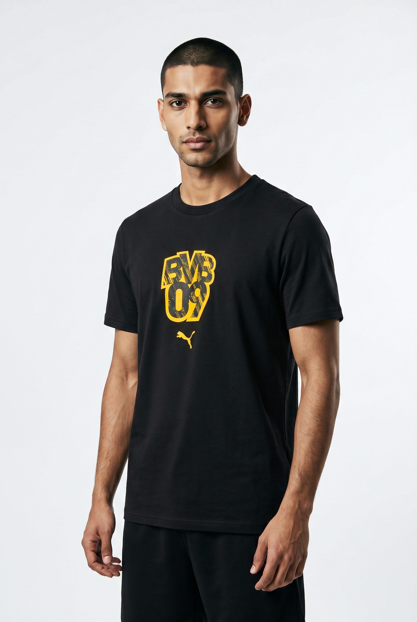 PUMA Trainingsshirt BVB FTBLCULTURE TEE Regular Fit, Kurzarm, für Fußball, mit Rundhalsausschnitt