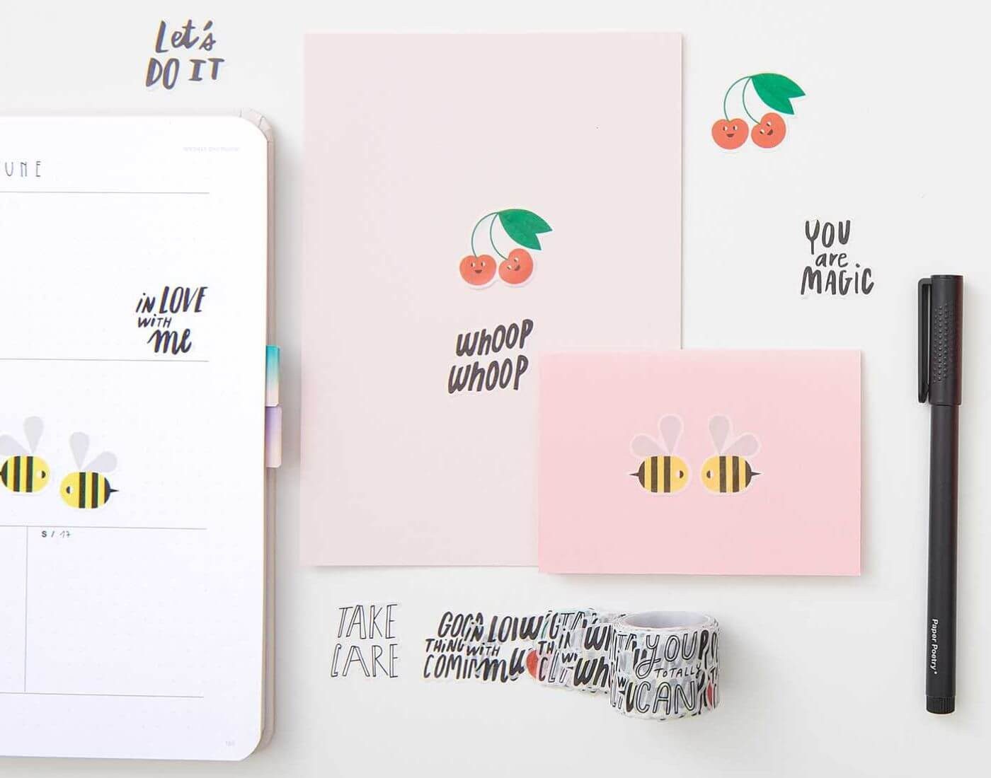 Rico Design Sticker Paper Poetry Washi Sticker Typo 200 Stück