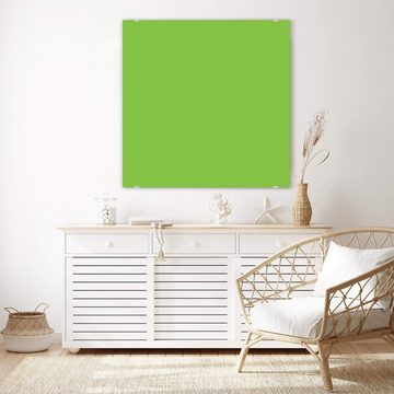 Primedeco Glasbild Wandbild Quadratisch Hellgrüner Hintergrund mit Aufhängung, Farben