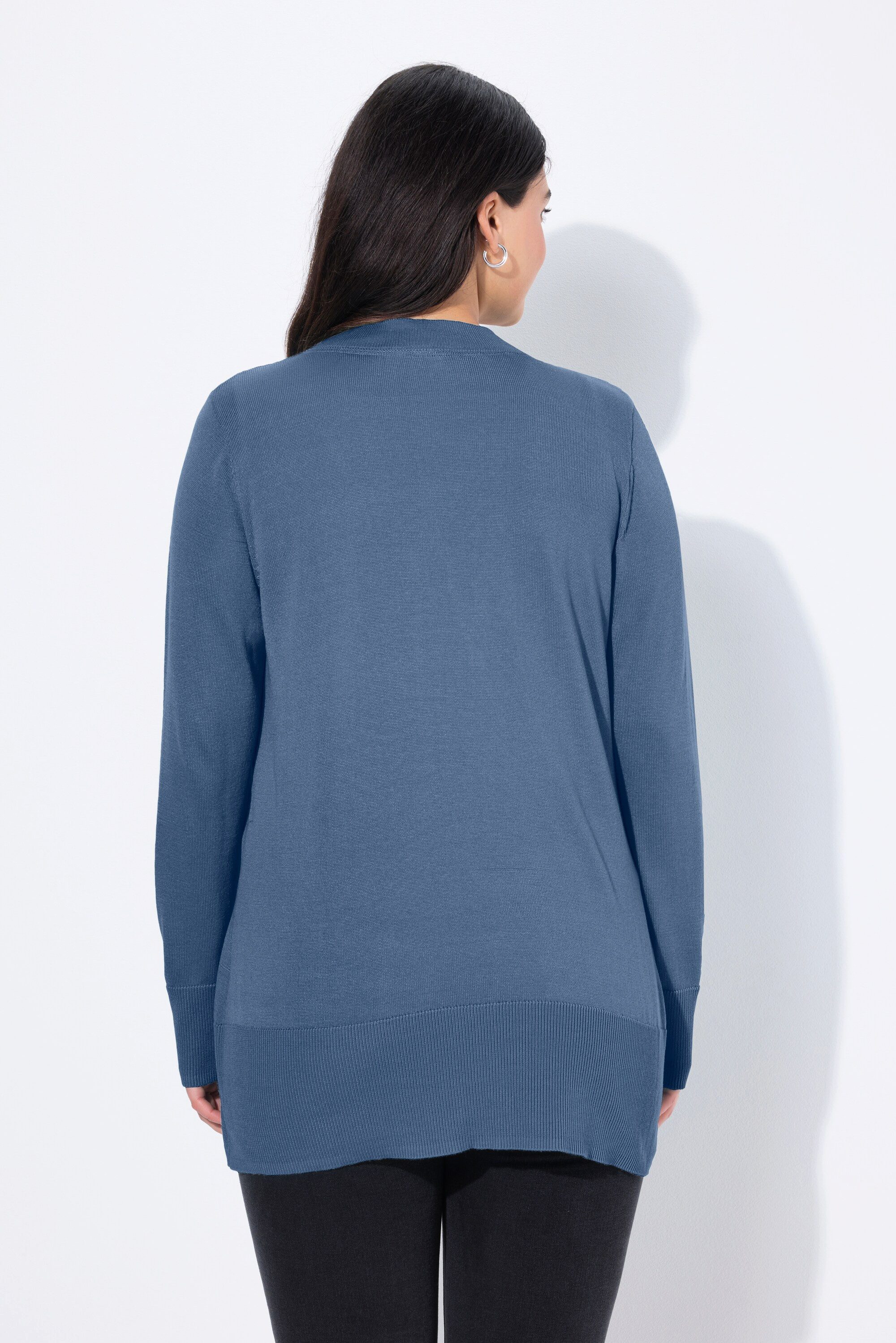 Ulla Popken Strickjacke Strickjacke V-Ausschnitt Knopfleiste Feinstrick Bestseller – Bild 3 von 4
