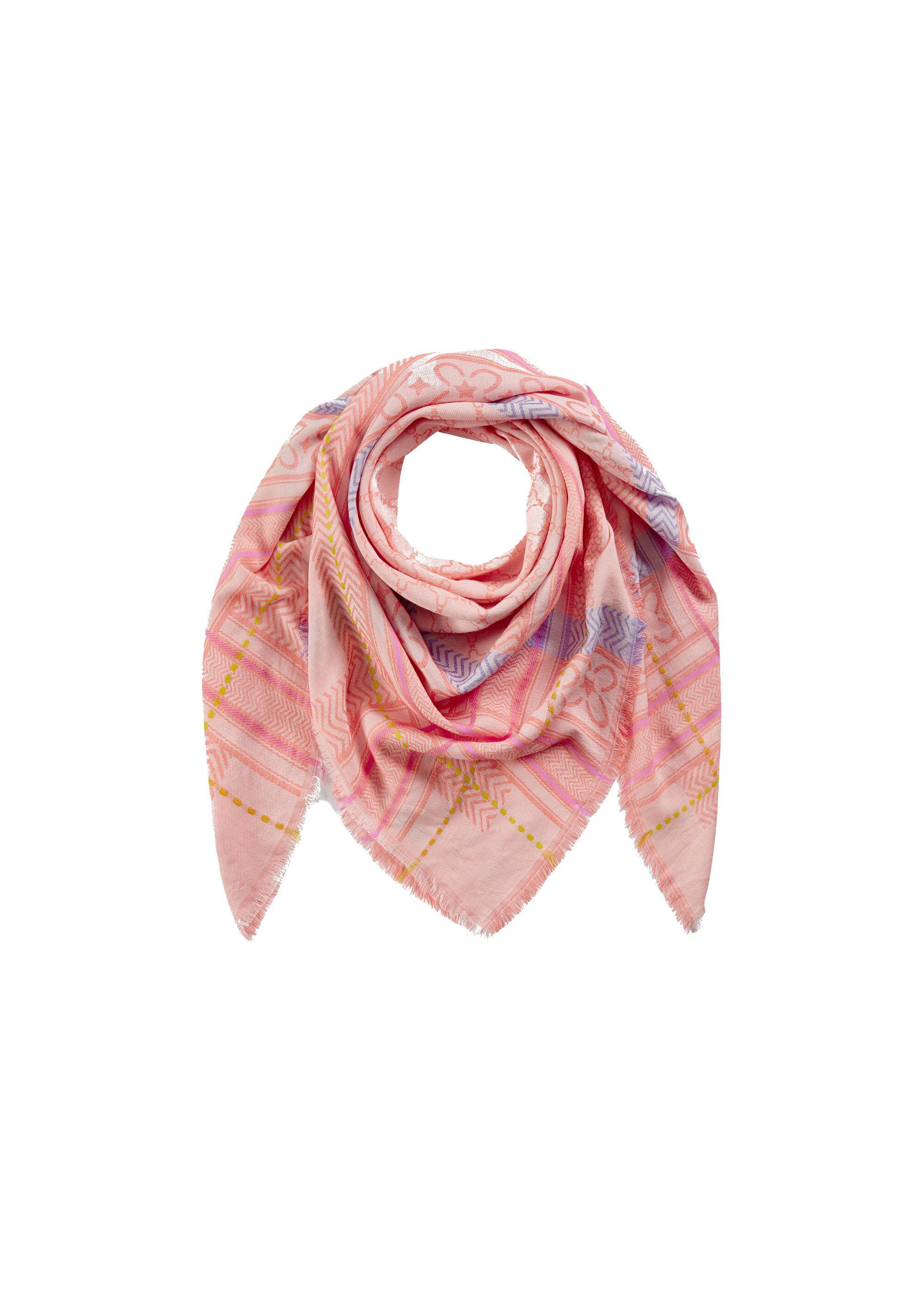 Modeschal Jacquard-Tuch mit gewebtem Logo-Muster