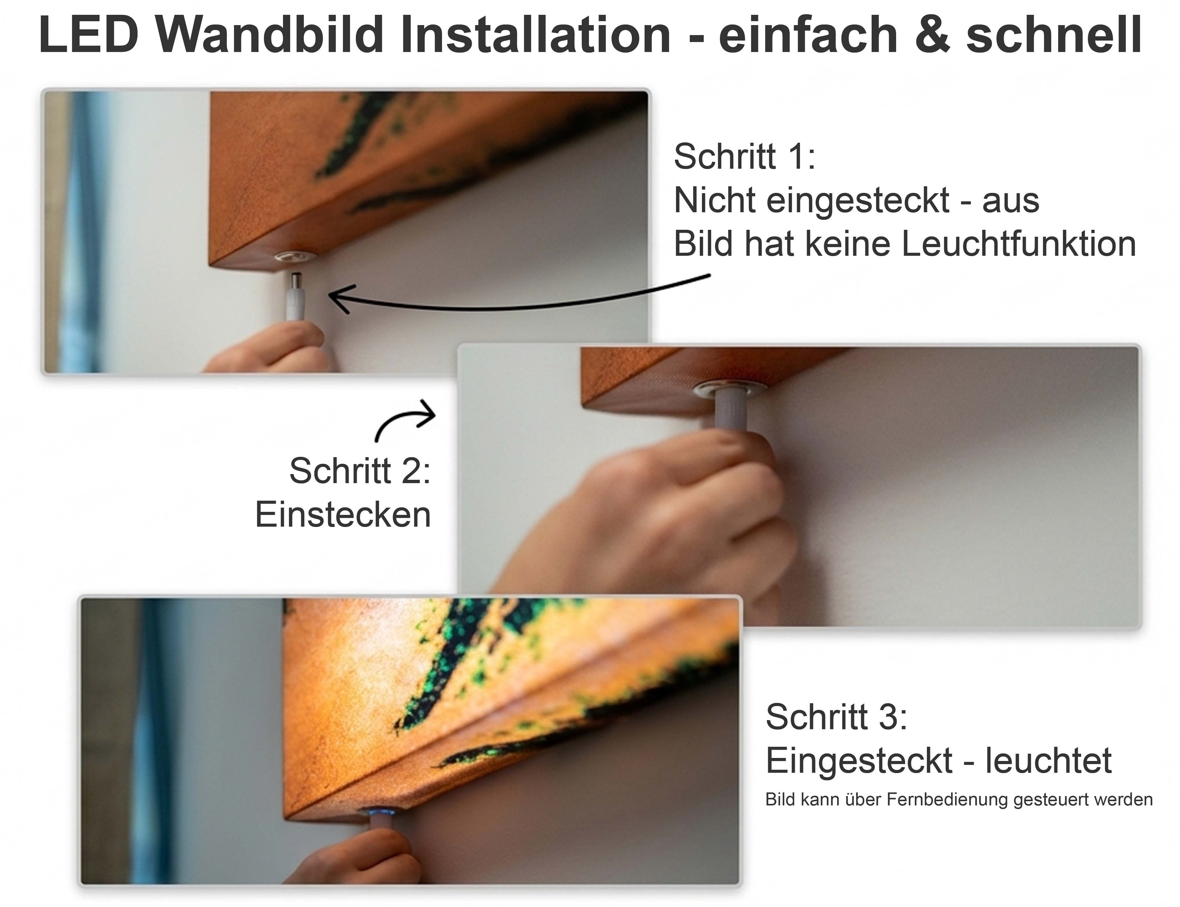 lightbox-multicolor LED-Bild Planet mit Ringsystem fully lighted / 100x70cm, Leuchtbild mit Fernbedienung