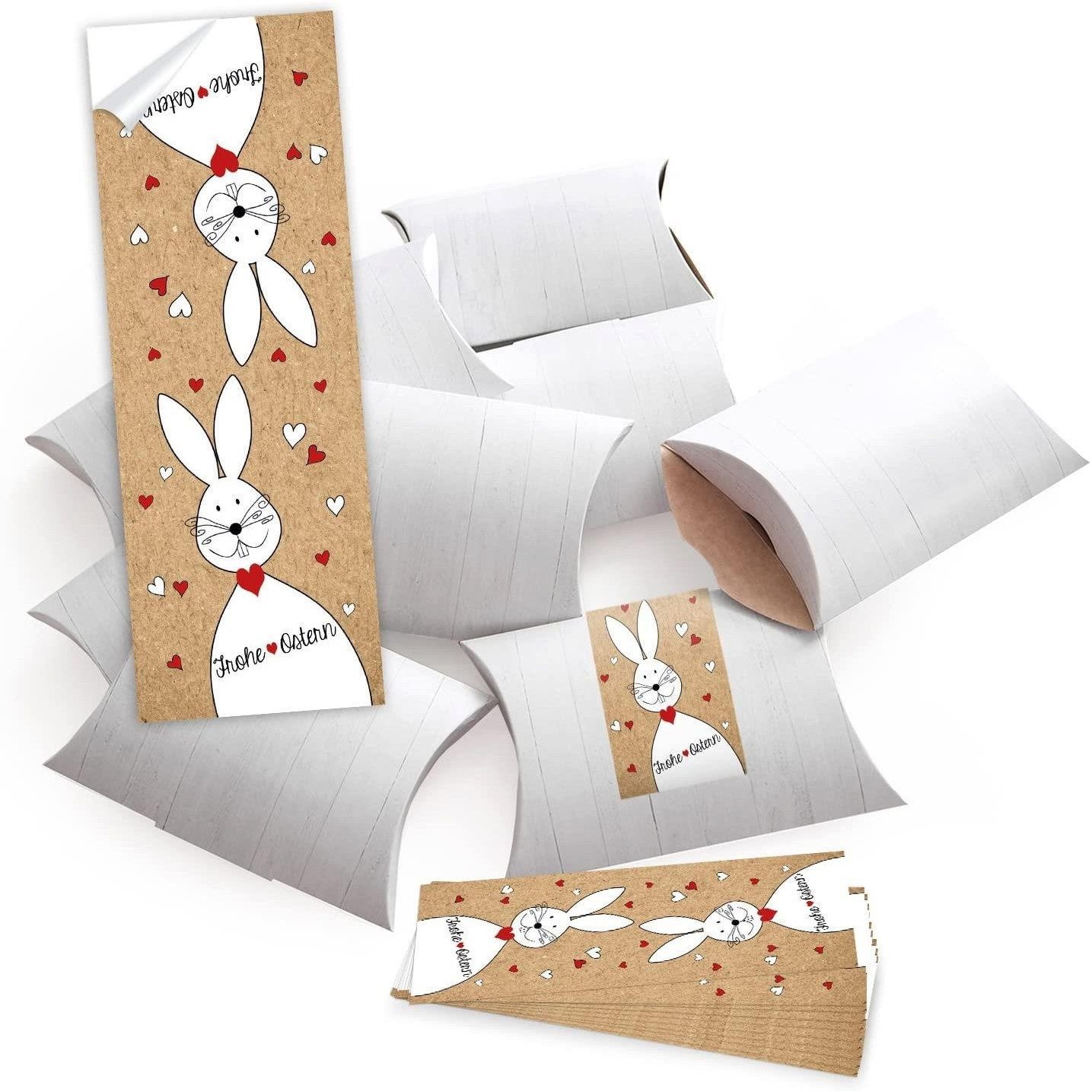 Logbuch-Verlag Geschenkbox 25 kleine Geschenkboxen Holz Optik weiß 14,5 x 10,5 cm ca. 3 cm + 25