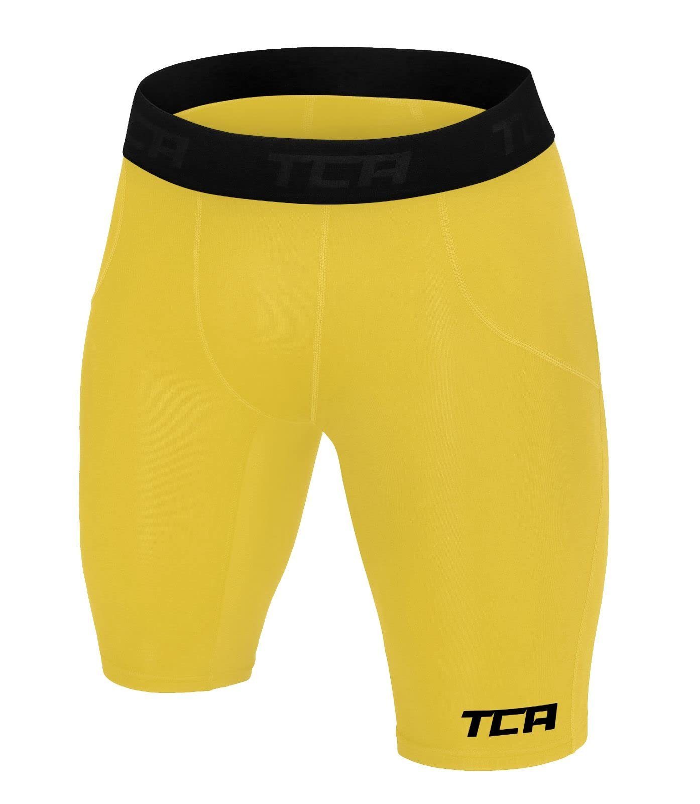 TCA Unterziehshirt TCA Jungen SuperThermal Kompressions Shorts - Gelb, 10-12 Jahre