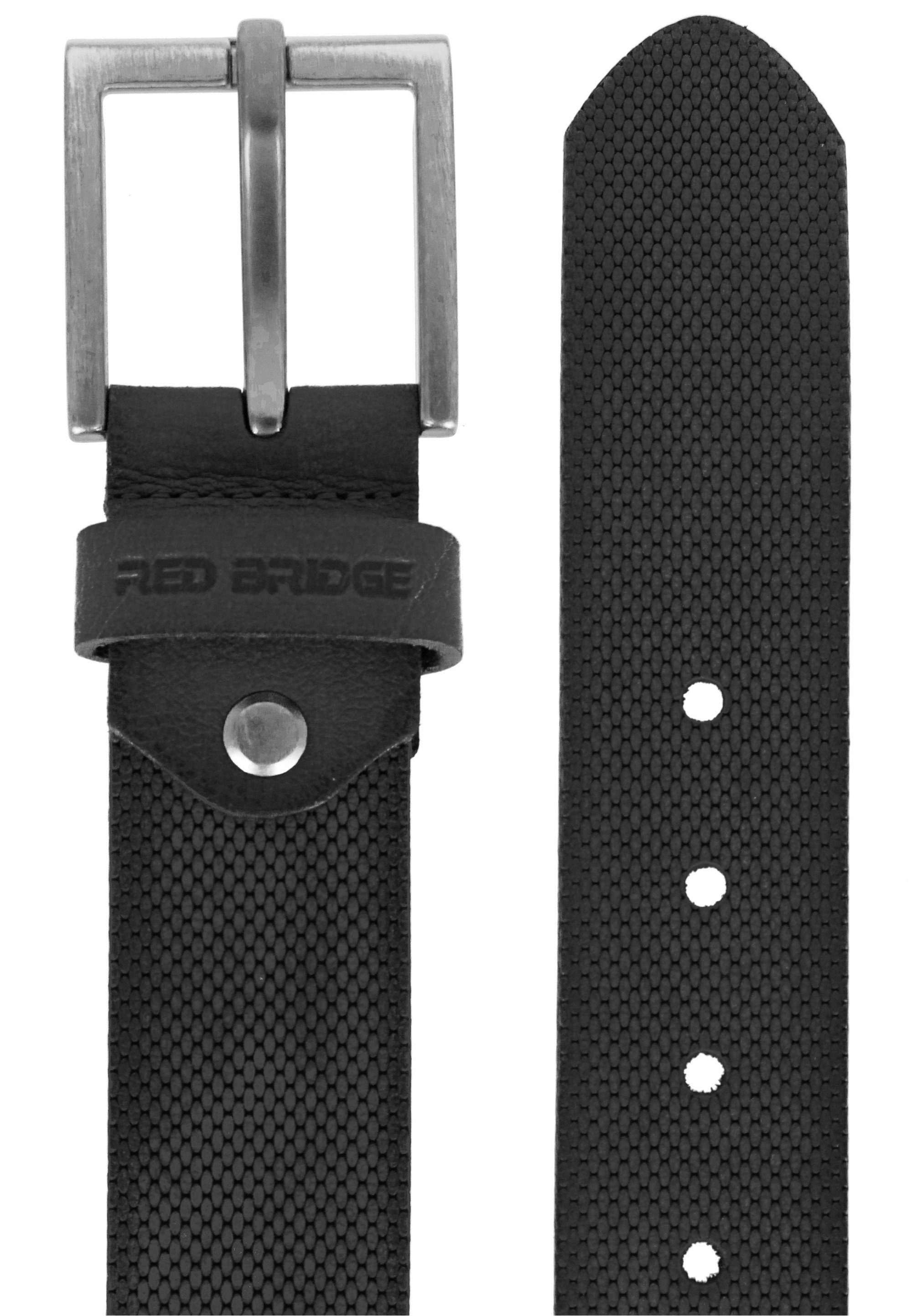 RedBridge Ledergürtel Frisco Design schlichtem schwarz in