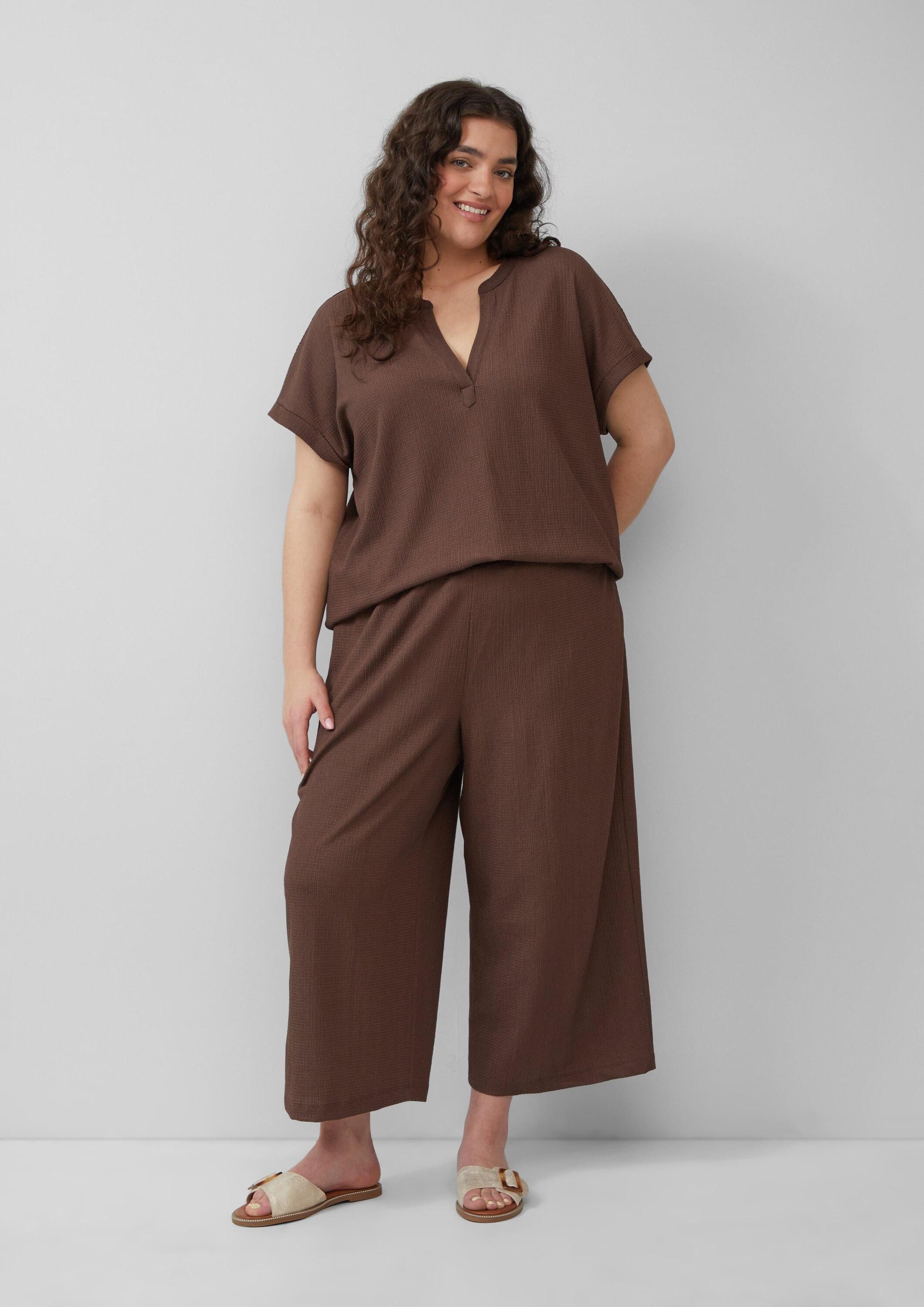 s.Oliver Culotte Hose Strukturierte Culotte mit Elastikbund günstig online kaufen