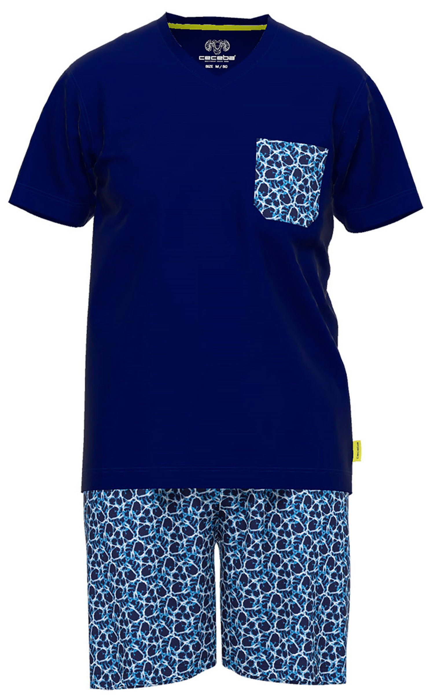 Pyjama Herren Schlafanzug kurz