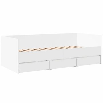 vidaXL Bett Tagesbett mit Schubladen Weiß 100x200 cm Holzwerkstoff