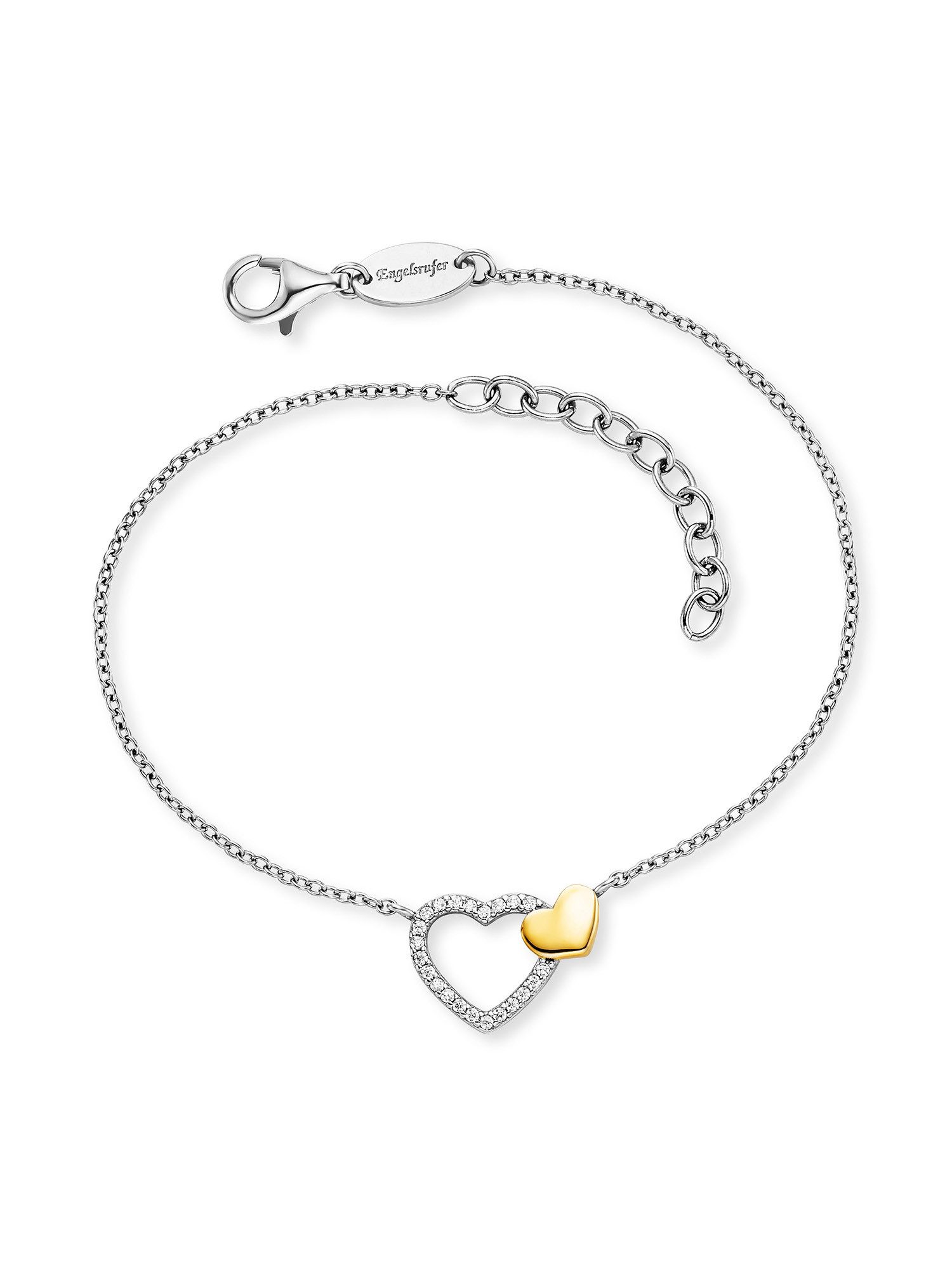 Engelsrufer Armband Herzen Bicolor, Made in Germany - mit Zirkonia (synth)