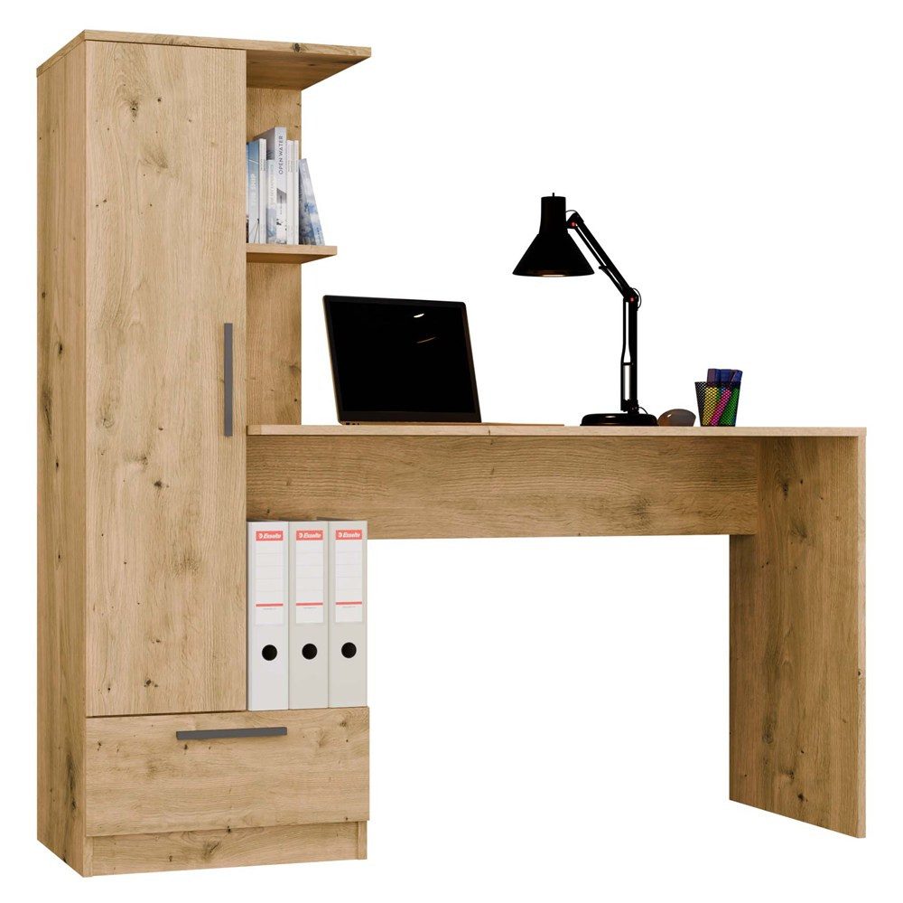 ibonto Regal-Schreibtisch Schreibtisch mit Bücherregal, Schublade und Stauraum, 2-in-1-Kombination