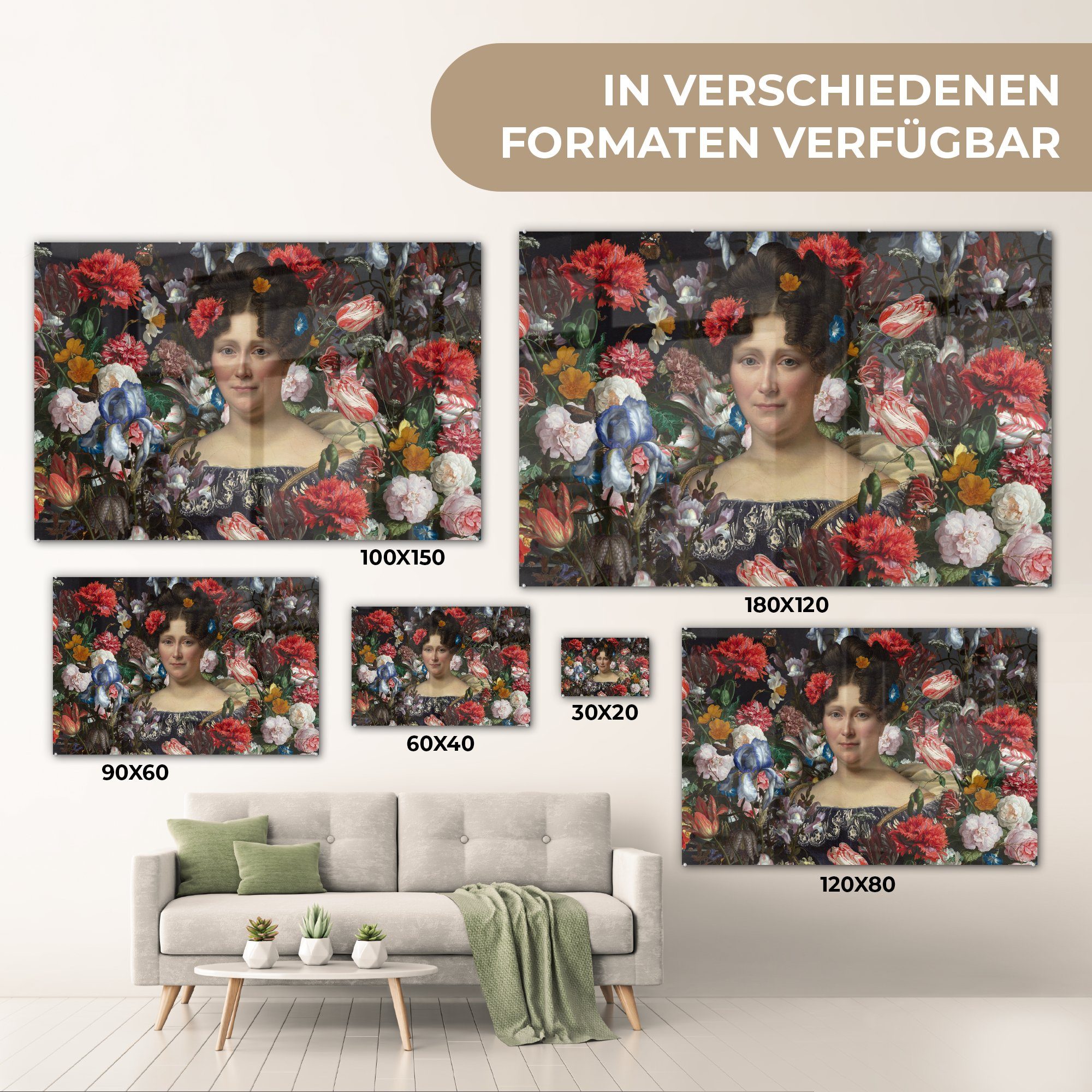 Acrylglasbilder bunt Drahonet Acrylglasbild St), Blumen, Schlafzimmer MuchoWow (1 Johanna Wohnzimmer - Dubois Engelen & Henriette -