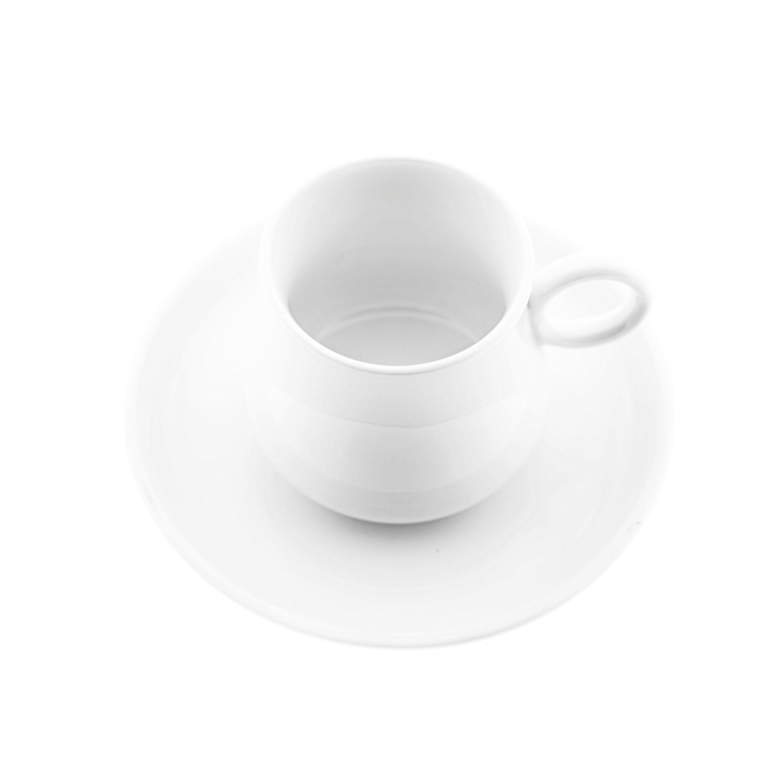 Mulex Espressotasse 12 Tlg Set Mokkatassen mit Untertasse aus Porzellan 100 ml