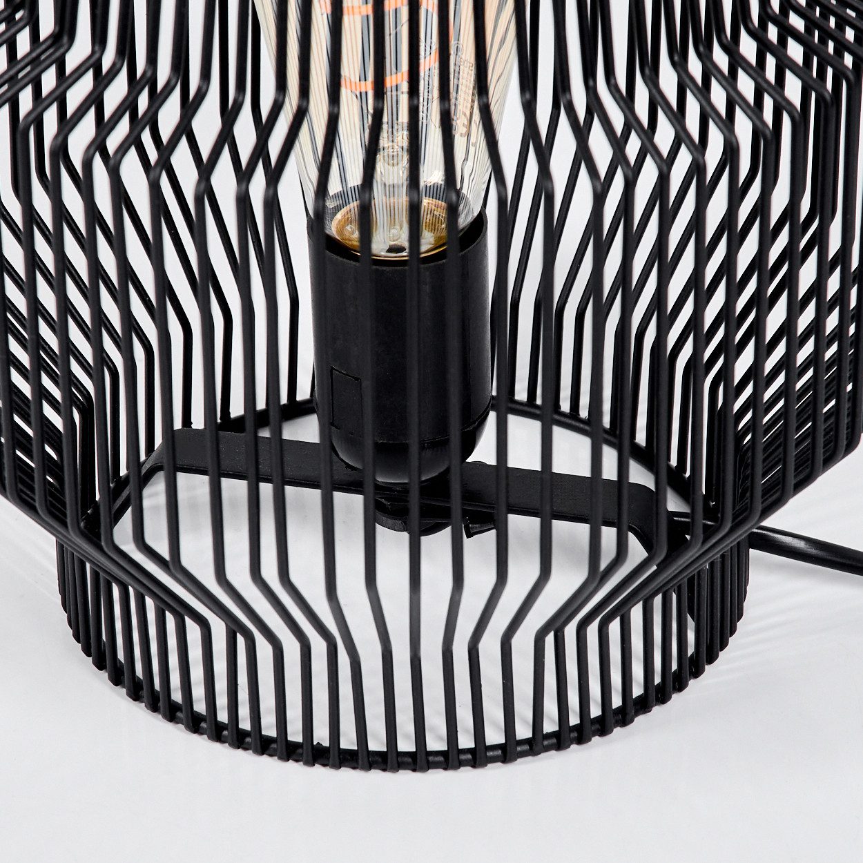 hofstein Tischleuchte moderne Tischlampe aus Metall in Schwarz, ohne Leuchtmittel, Nachttischlampe An-/Ausschalter, Lichteffekt, 1xE27, ohne Leuchtmittel – Bild 5 von 5