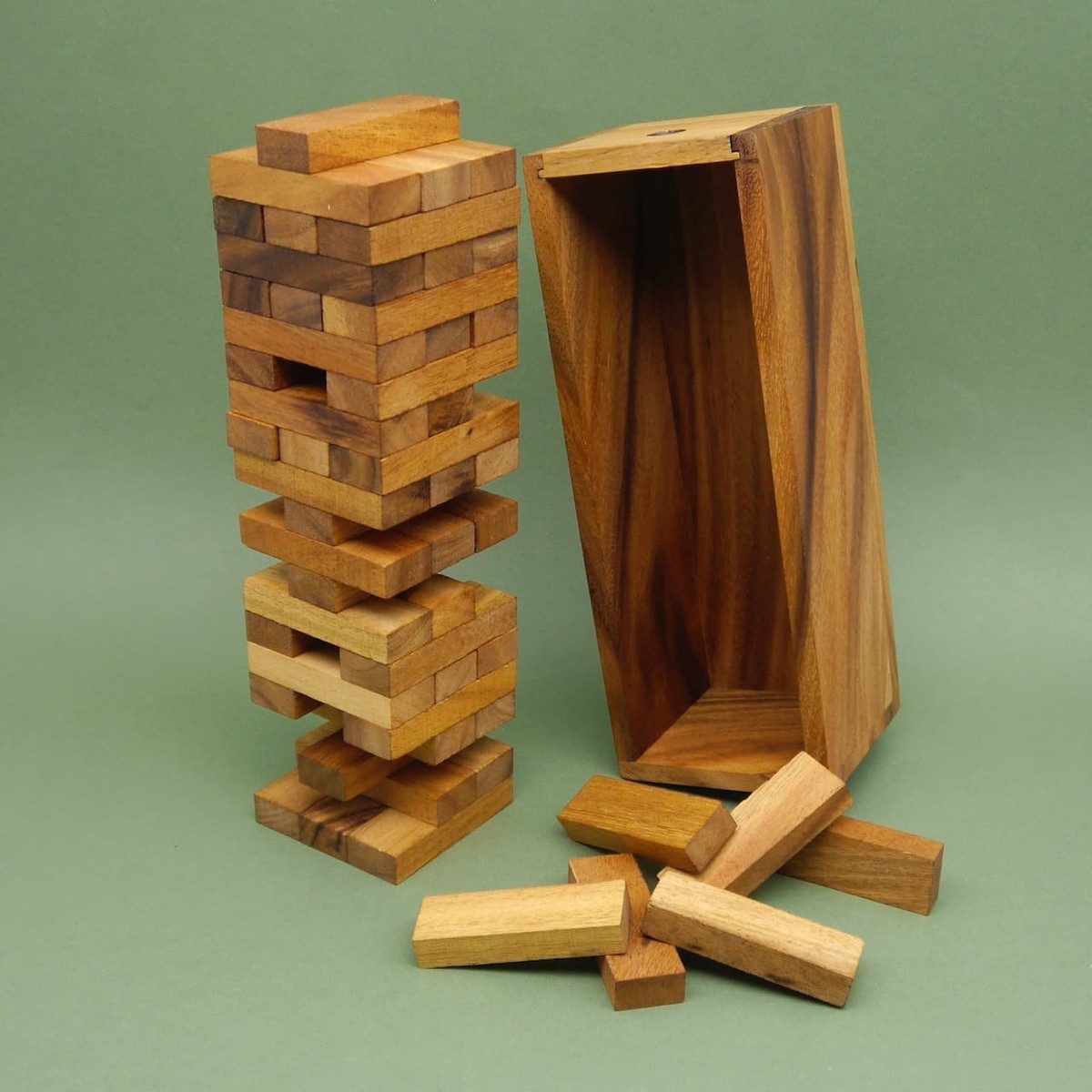 ROMBOL Игры для мозга Spiel WACKELTURM - spannendes Stapelspiel, Holzpuzzle, Holzspiel
