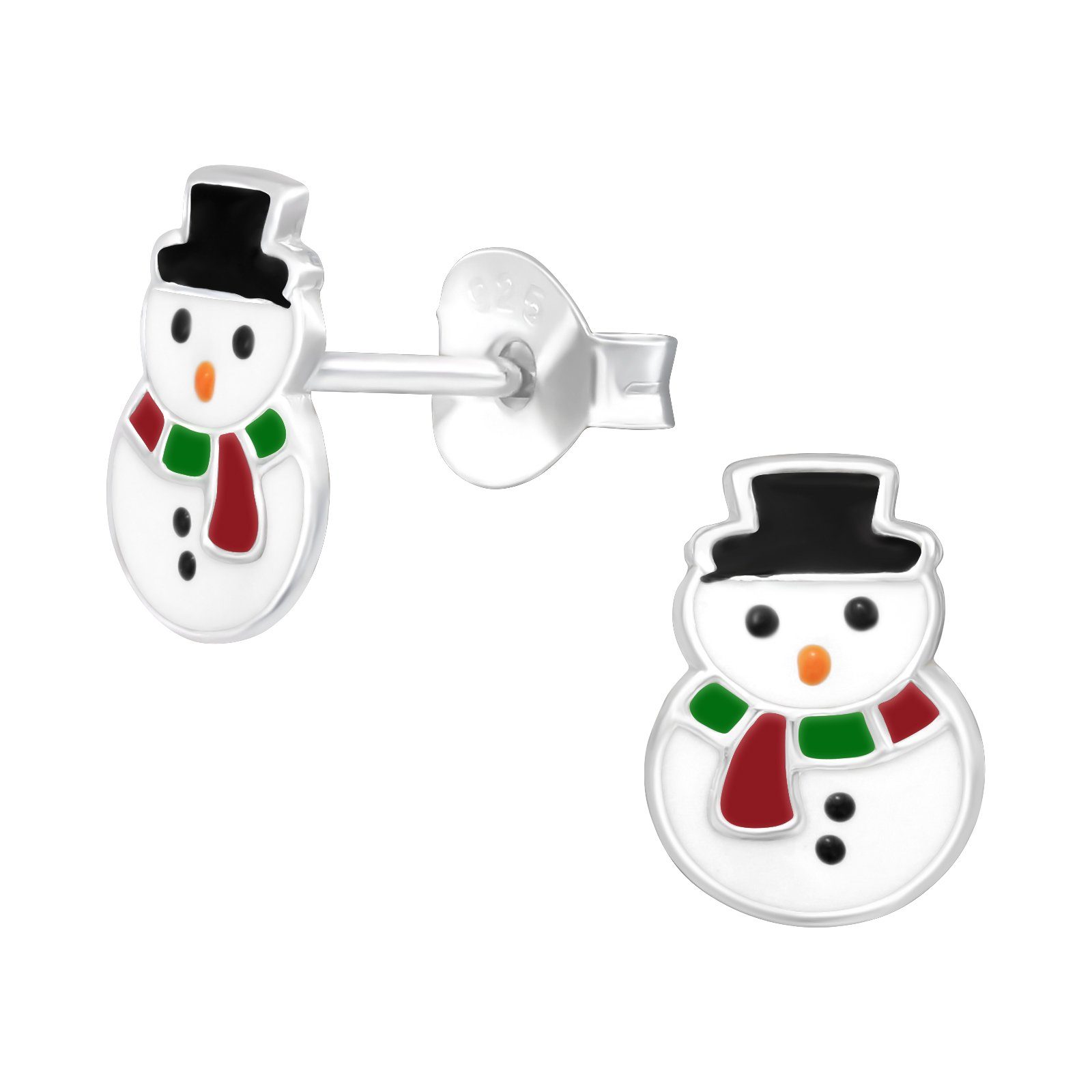 Schneemann (2 Stück) Ohrring-Set (1 Silber Kinder 925 BUNGSA Paar Ohrstecker