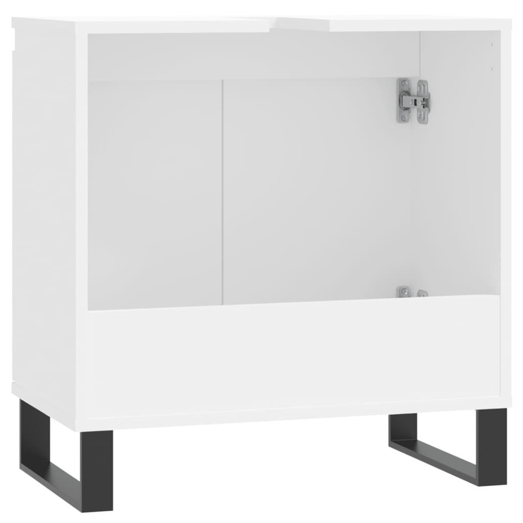 Badezimmerschrank Weiß (1-St) vidaXL Holzwerkstoff 58x33x60 Badezimmerspiegelschrank cm