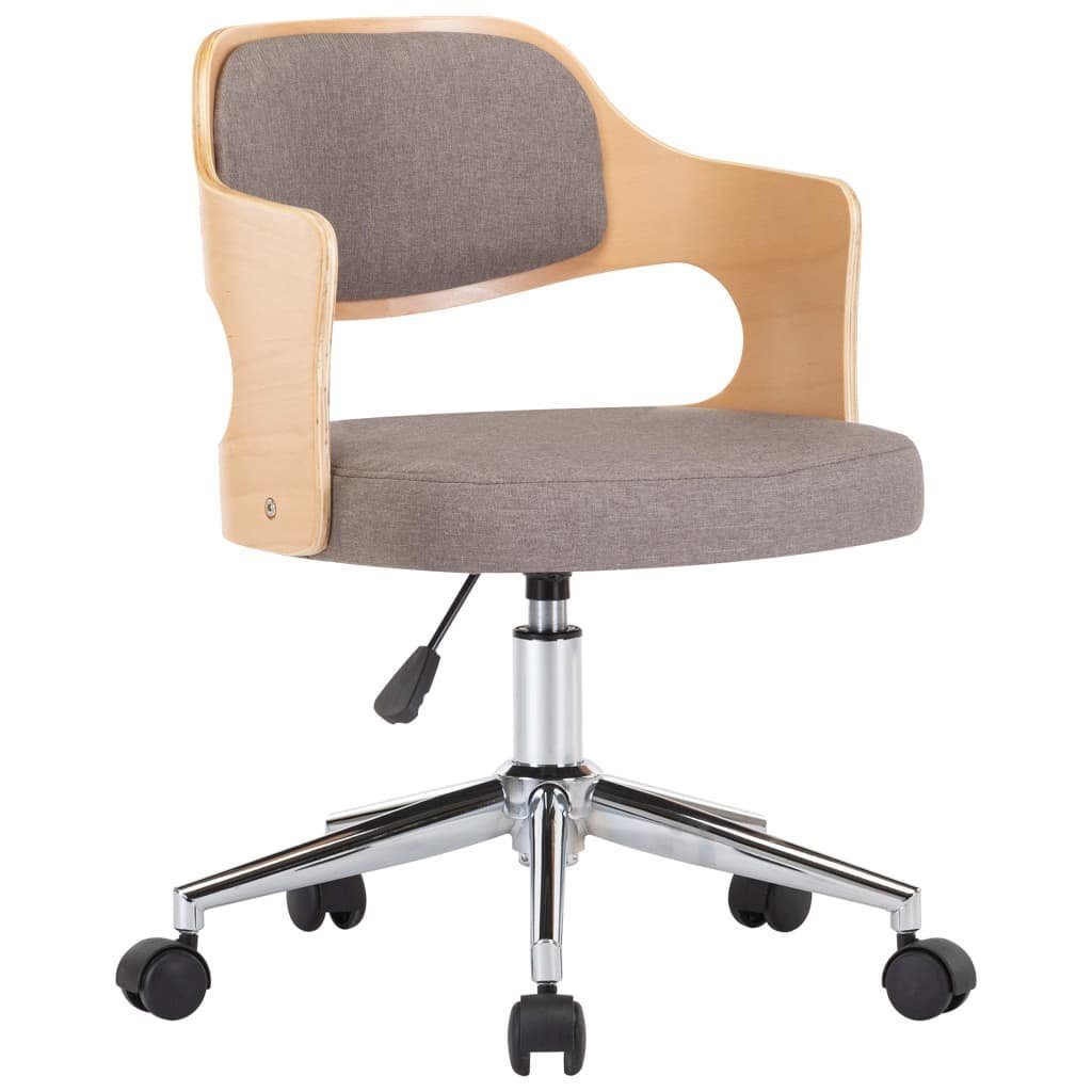 vidaXL Bürostuhl Drehbarer Bürostuhl Taupe Bugholz und Stoff (1 St)