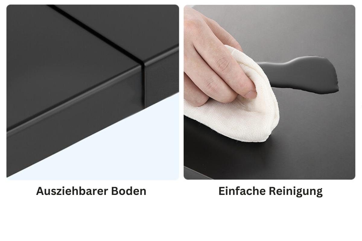 BERLINLODGE® Küchenregal Weiß 46x40-60x36cm Ausziehbar HxBxT Mikrowellenregal 40-60cm