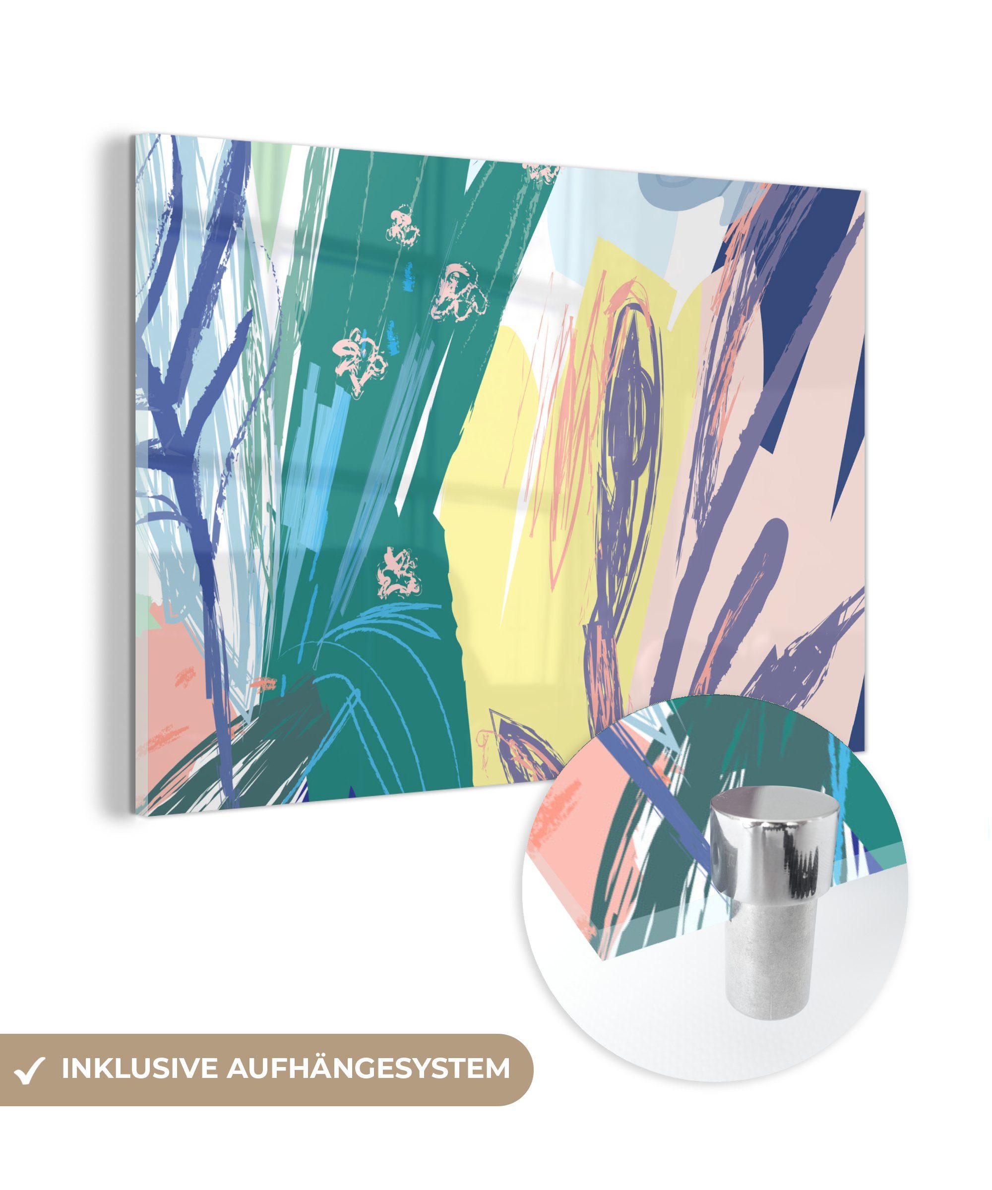 MuchoWow Acrylglasbild Sommer - Farbe - Abstrakt, (1 St), Acrylglasbilder Wohnzimmer & Schlafzimmer