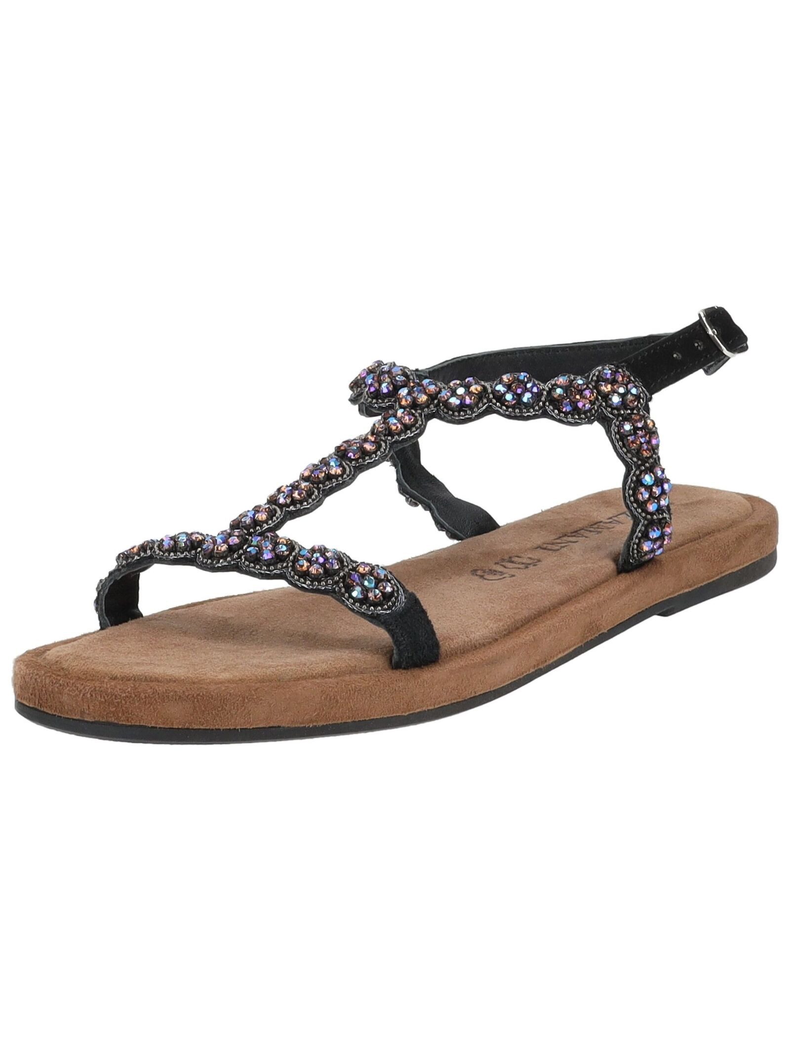 Lazamani Sandalen Leder/Textil Riemchensandalette günstig online kaufen