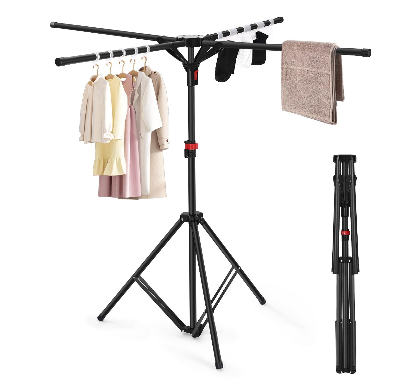 Wäscheständer Wäscheständer Hoch klappbar mit 4 Flügeln