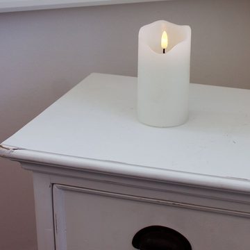 ToCi LED-Kerze LED Echtwachs Kerzen Creme 4er Set mit Timer schwarzer Docht Ø7,5cm