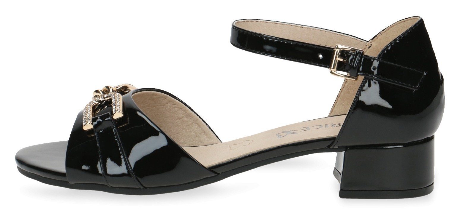 Schmuckelement Sandalette Caprice mit schwarz-glänzend schönem