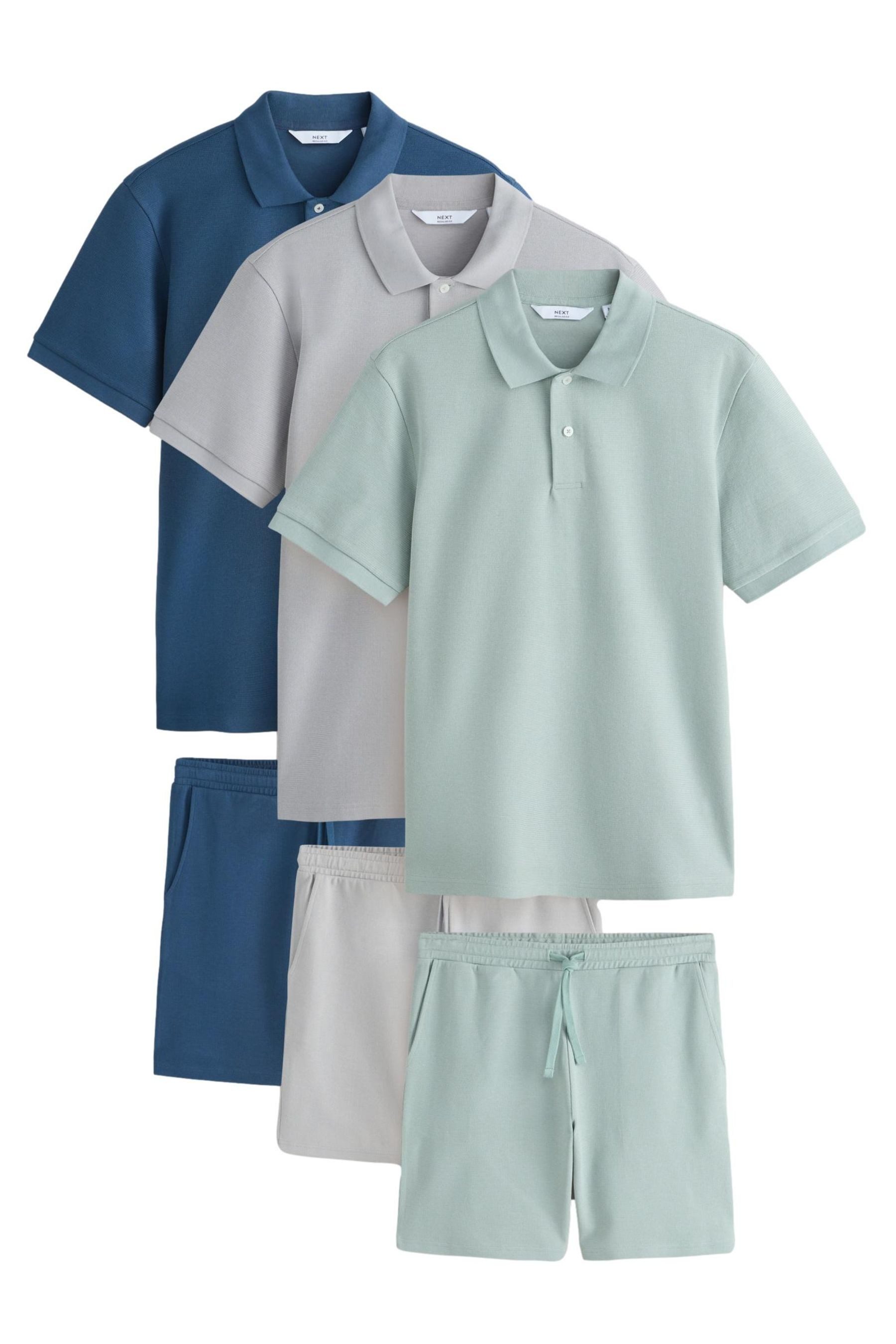 Next Poloshirt Co-Ord-Set, bestehend aus Poloshirt und Shorts (6-tlg)