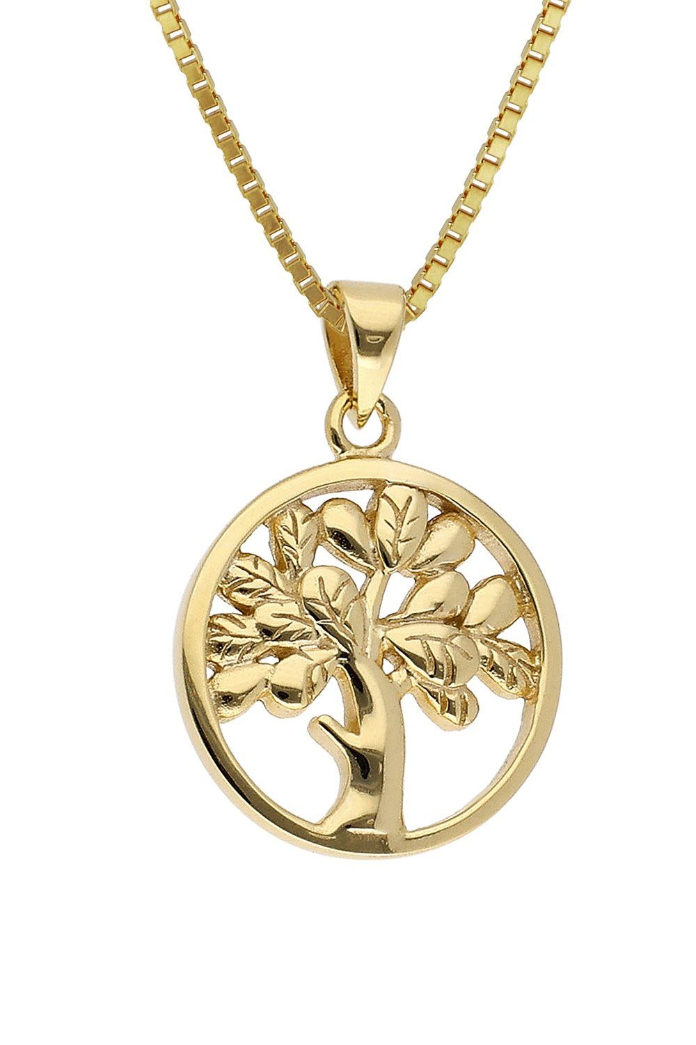 trendor Kette mit Anhänger Anhänger Lebensbaum Gold 333/8K mit goldplattier günstig online kaufen