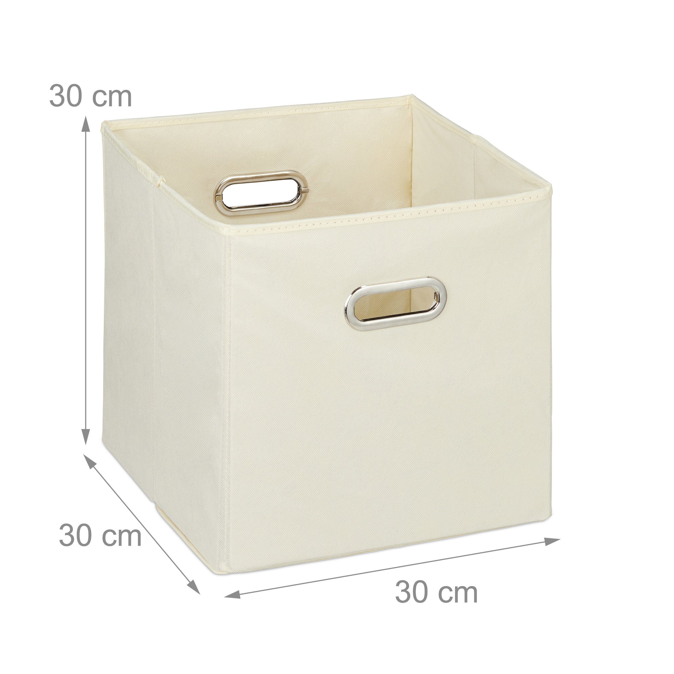 relaxdays Aufbewahrungsbox im 4er Set (4 St), Beige – Bild 4 von 5
