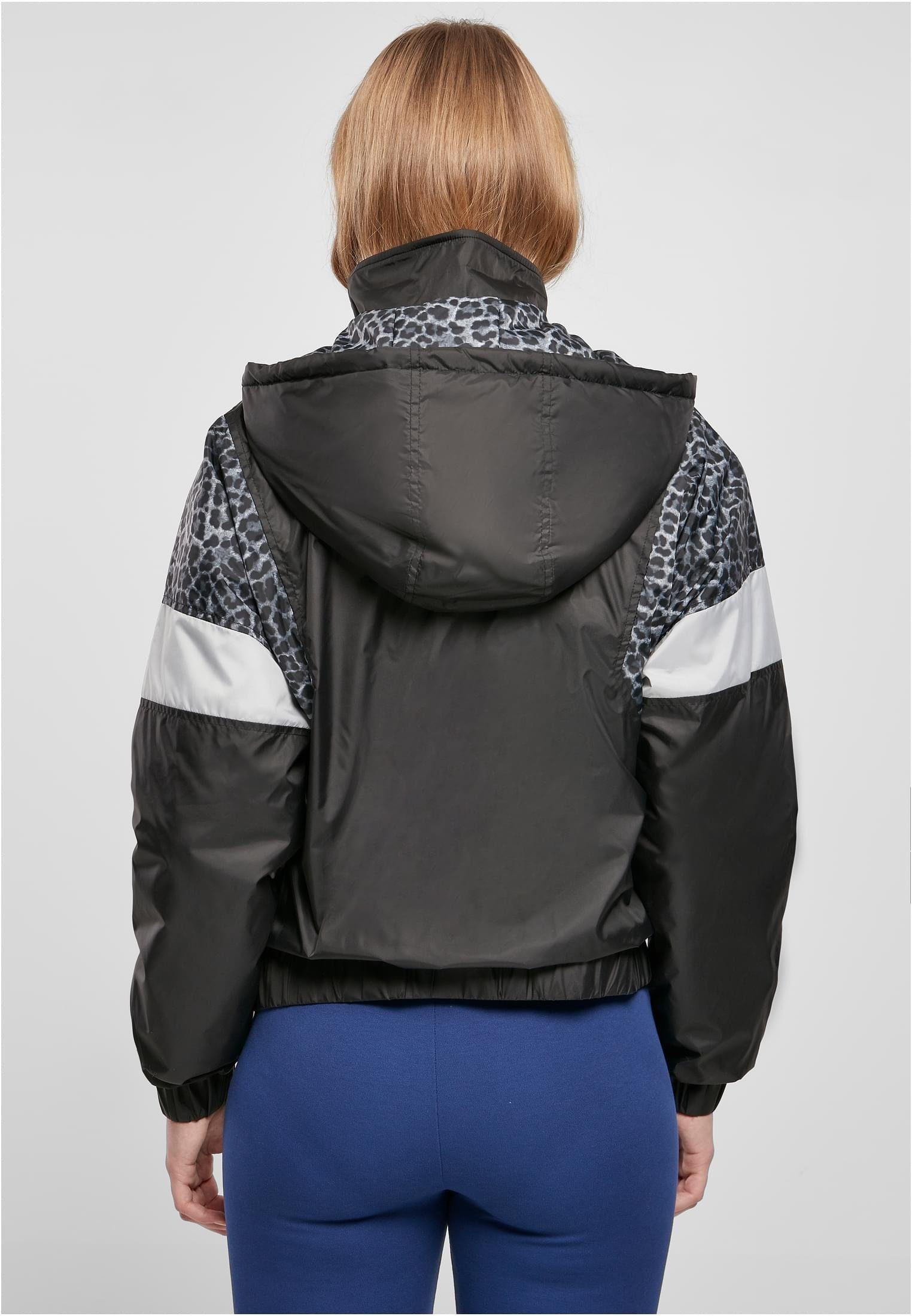 URBAN CLASSICS Outdoorjacke Damen Over AOP (1-St) Jacket Pull Mixed Ladies black/snowleo/lightasphalt