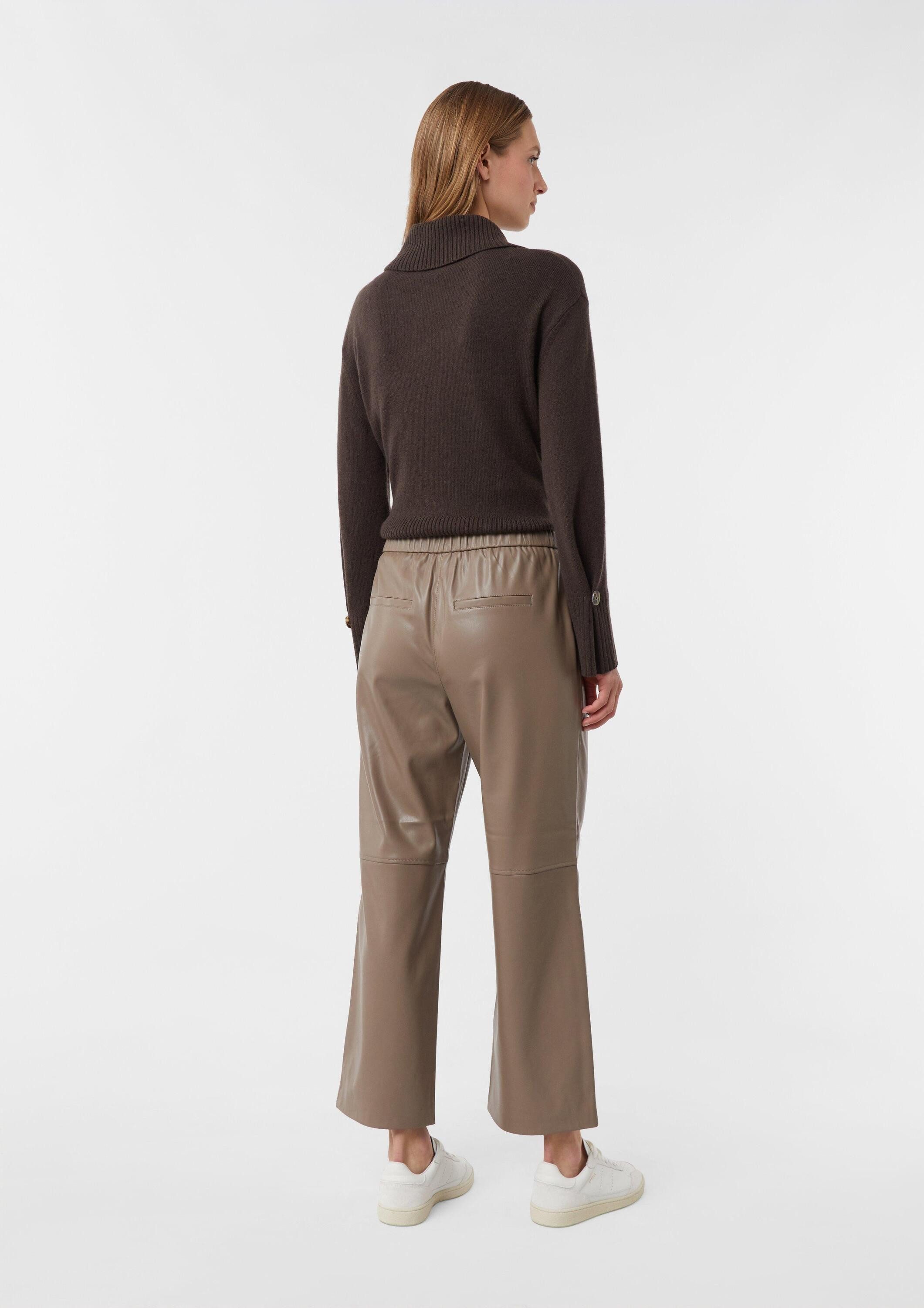 comma Culotte Hose Verkürzte Hose in Leder-Optik