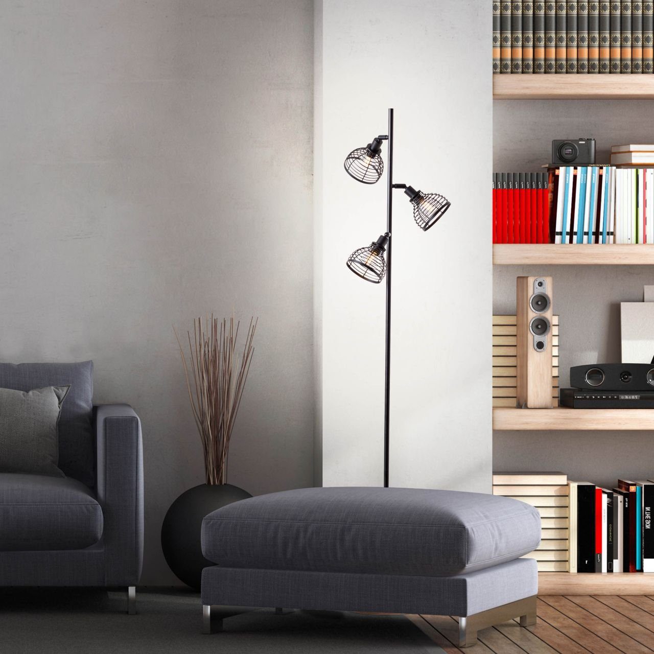 Brilliant Stehlampe Avia, ohne Leuchtmittel, Standleuchte mit schwenkbaren Köpfen - 154cm Höhe - E14 Fassung